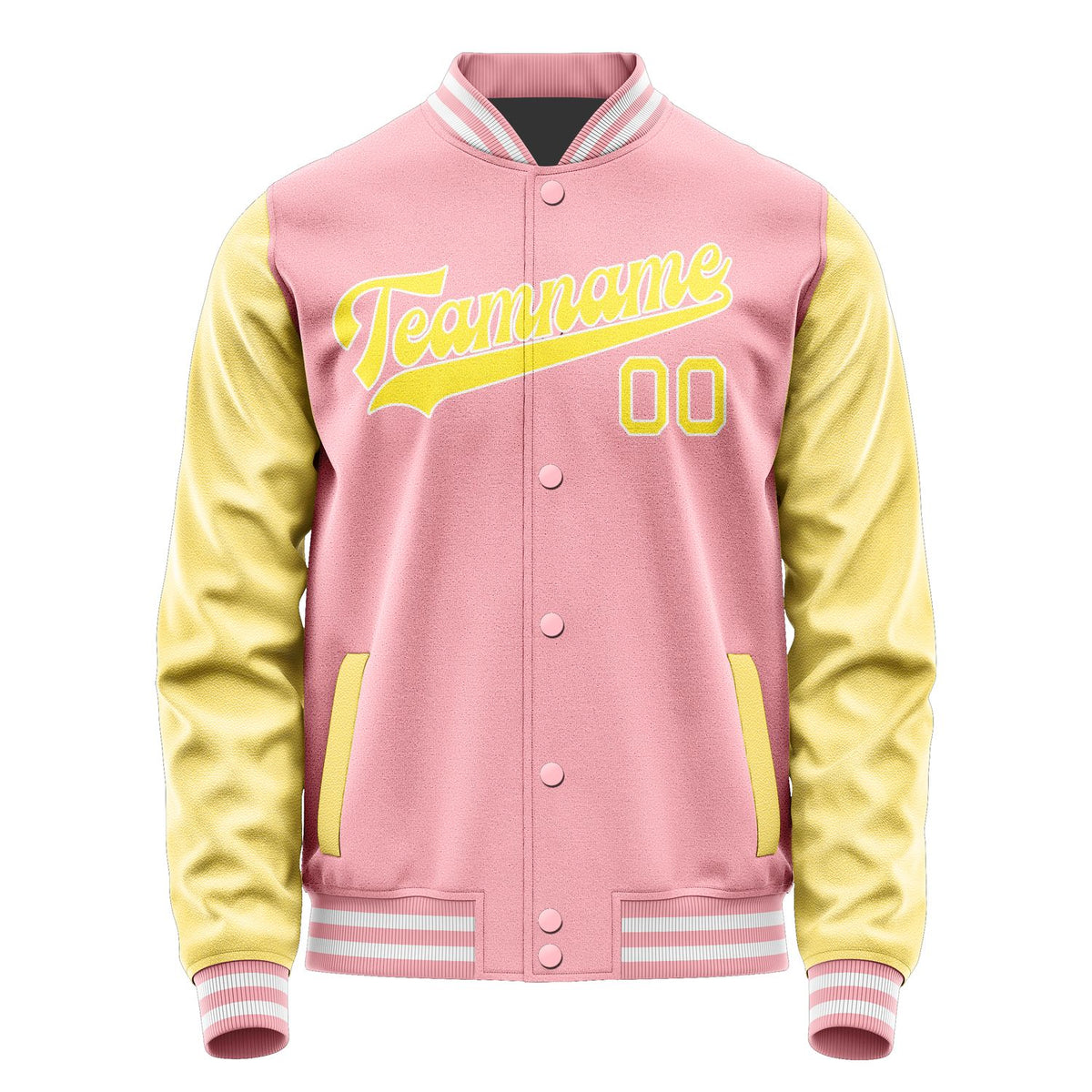 Custom Light Pink Light Yellow Jacket JA2121262118B31826