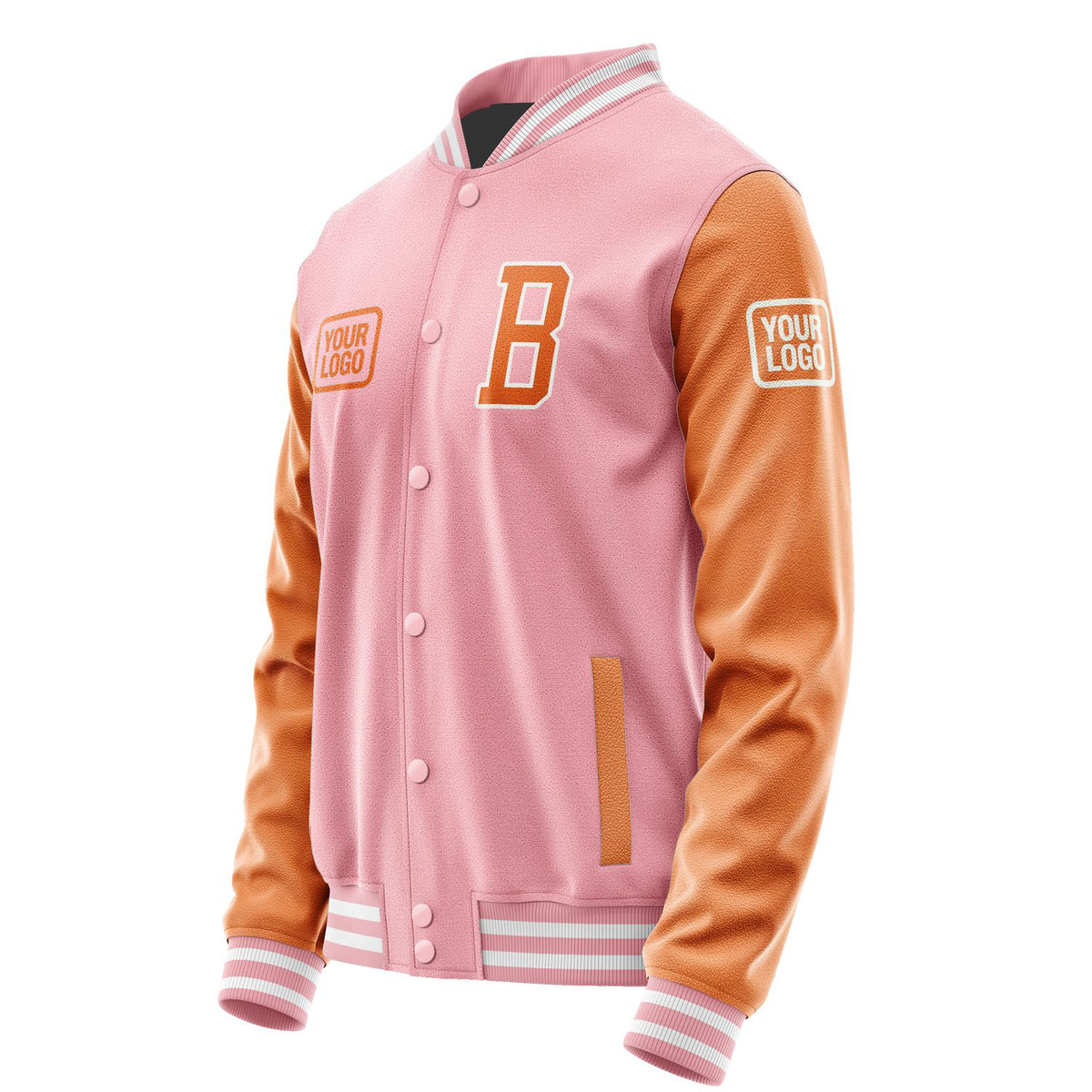 Custom Light Pink Orange Jacket JA212128211818282818