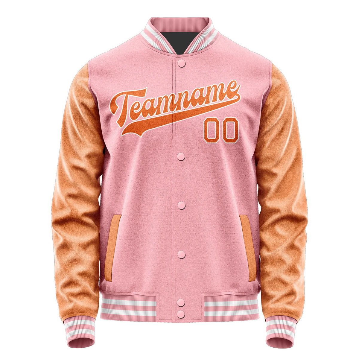 Custom Light Pink Orange Jacket JA2121282118B31828