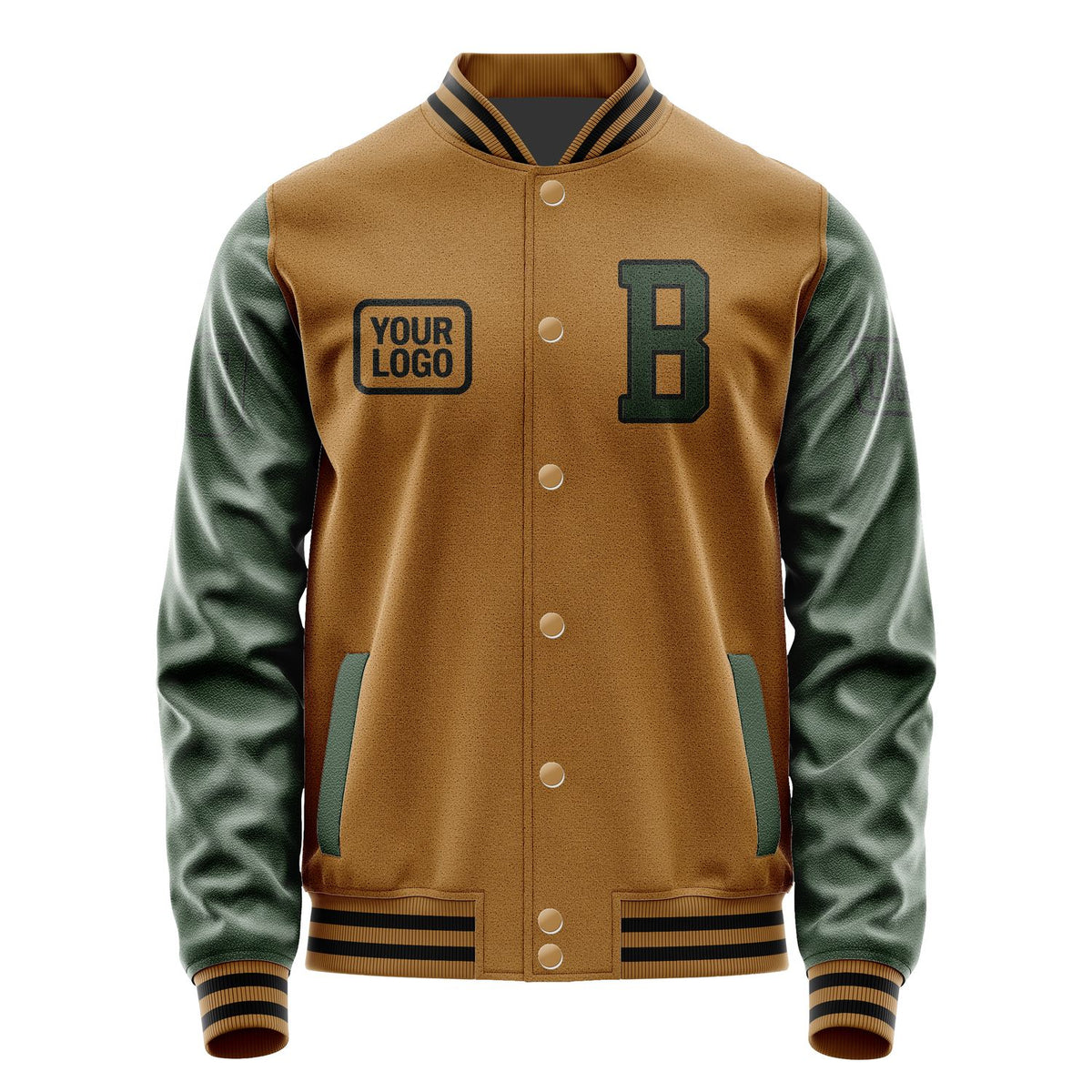 Custom Khaki Dark Green Jacket JA222206221717060617