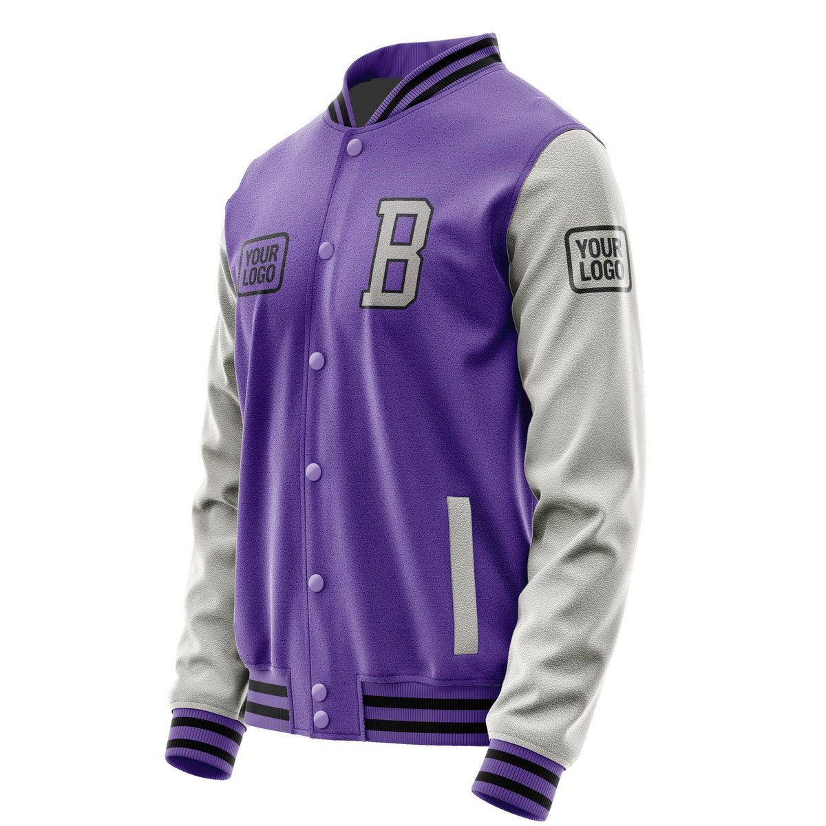 Custom Light Purple Gray Jacket JA232304231717040417