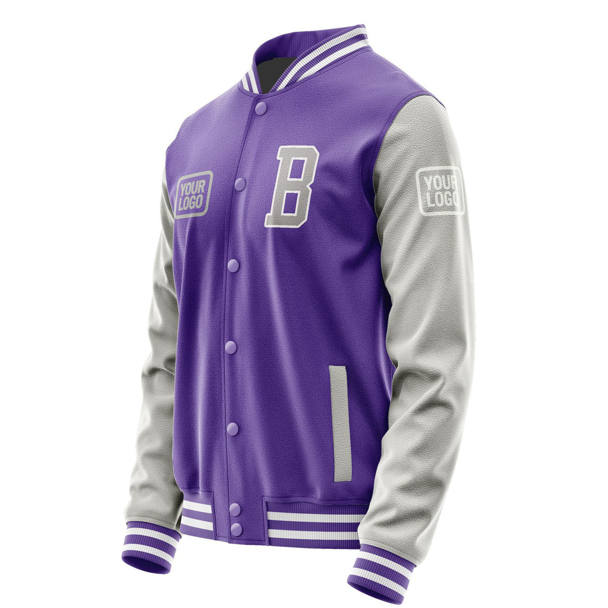 Custom Light Purple Gray Jacket JA232304231818040418