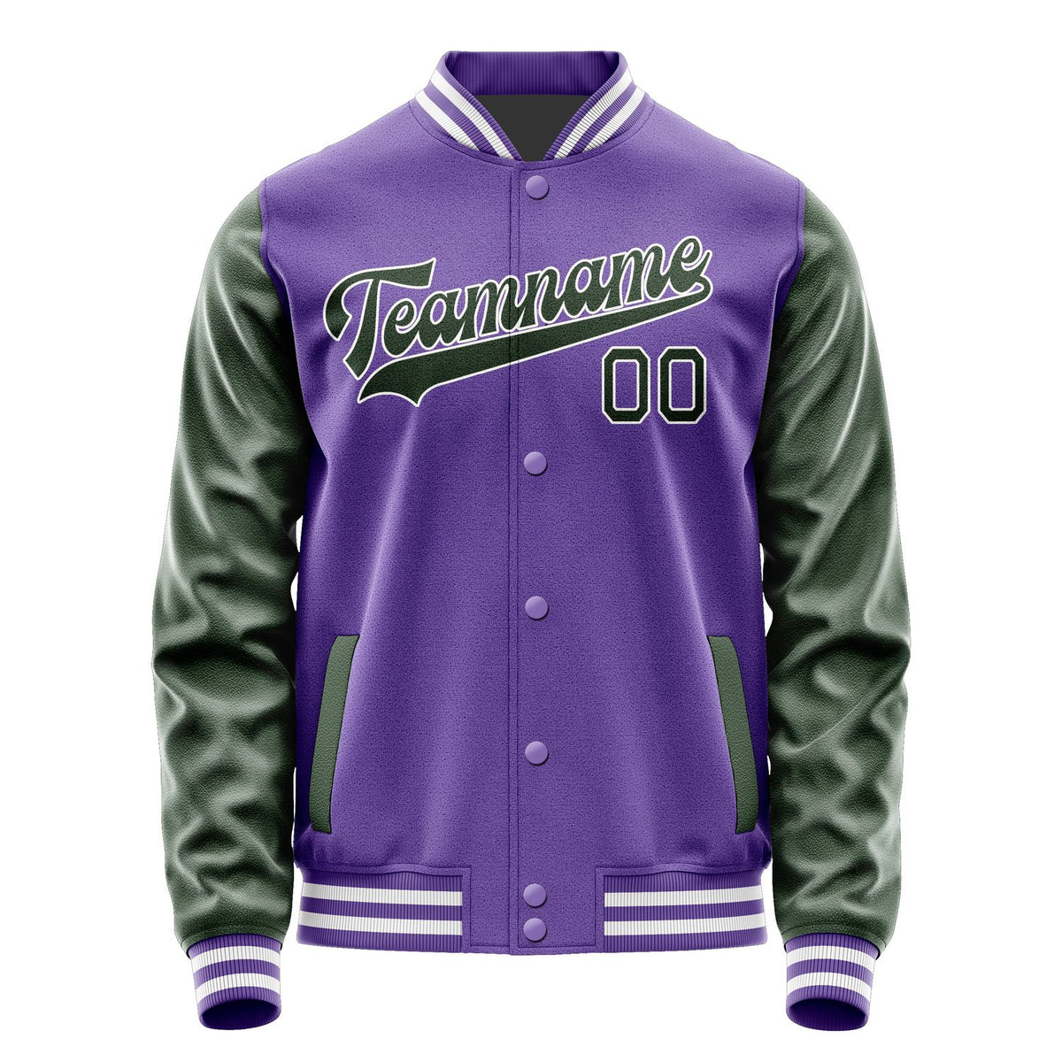 Custom Light Purple Dark Green Jacket JA2323062318B31806