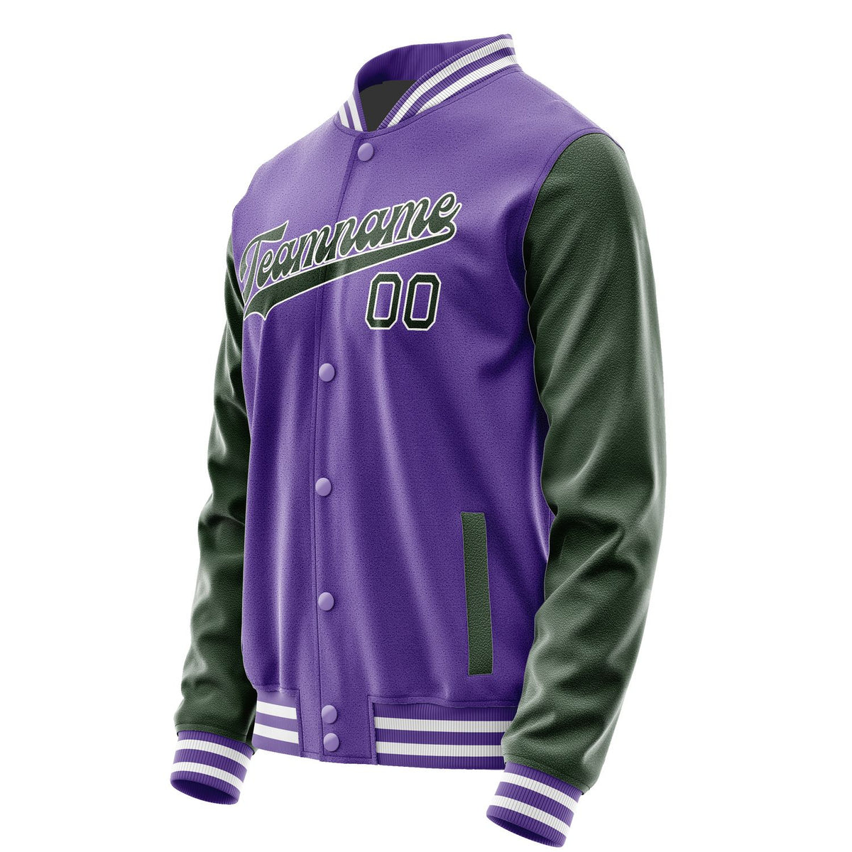 Custom Light Purple Dark Green Jacket JA2323062318B31806