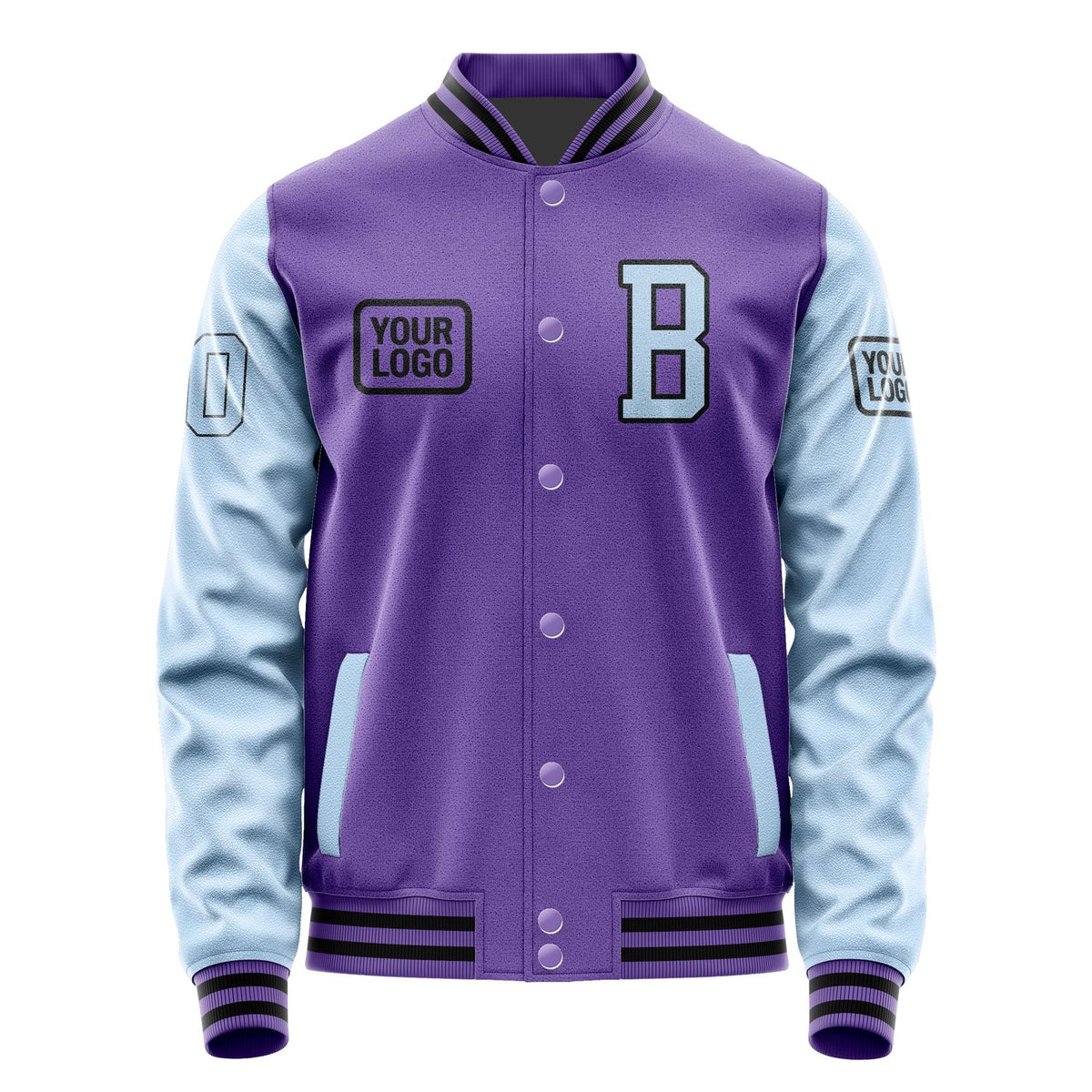 Custom Light Purple Light Blue Jacket JA232308231717080817