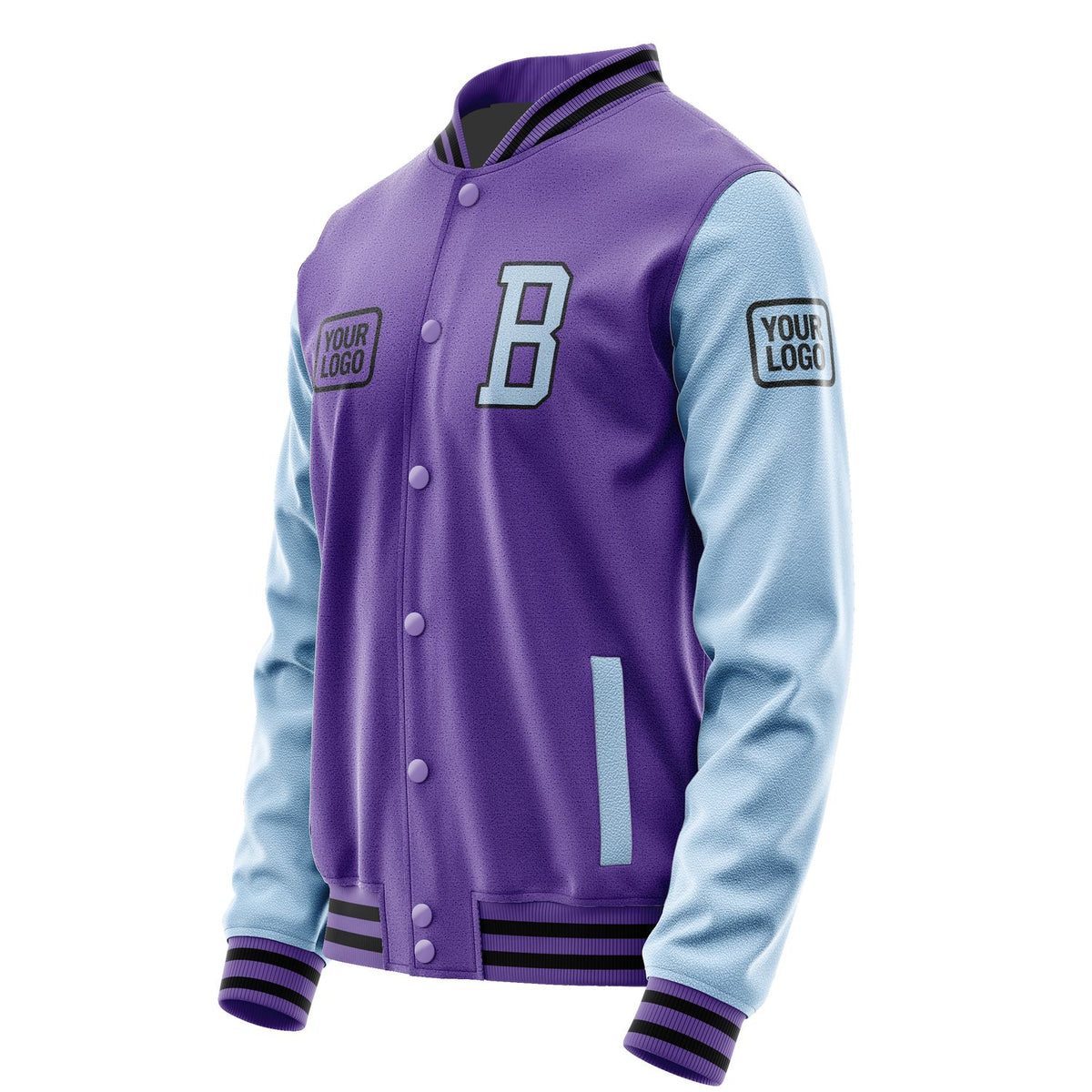 Custom Light Purple Light Blue Jacket JA232308231717080817