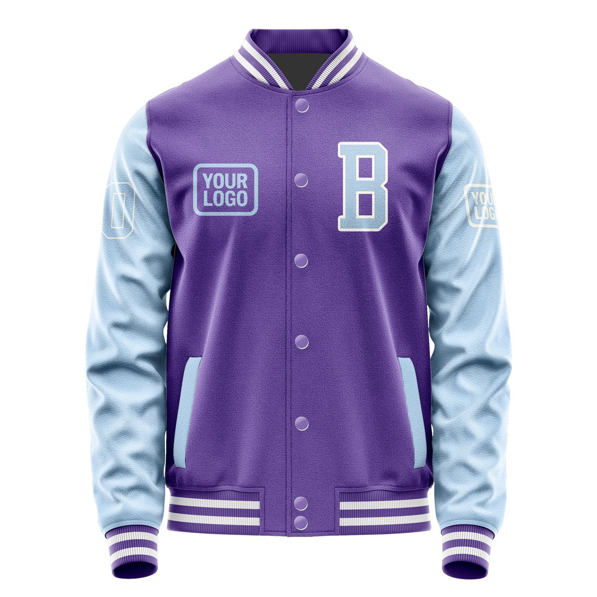 Custom Light Purple Light Blue Jacket JA232308231818080818