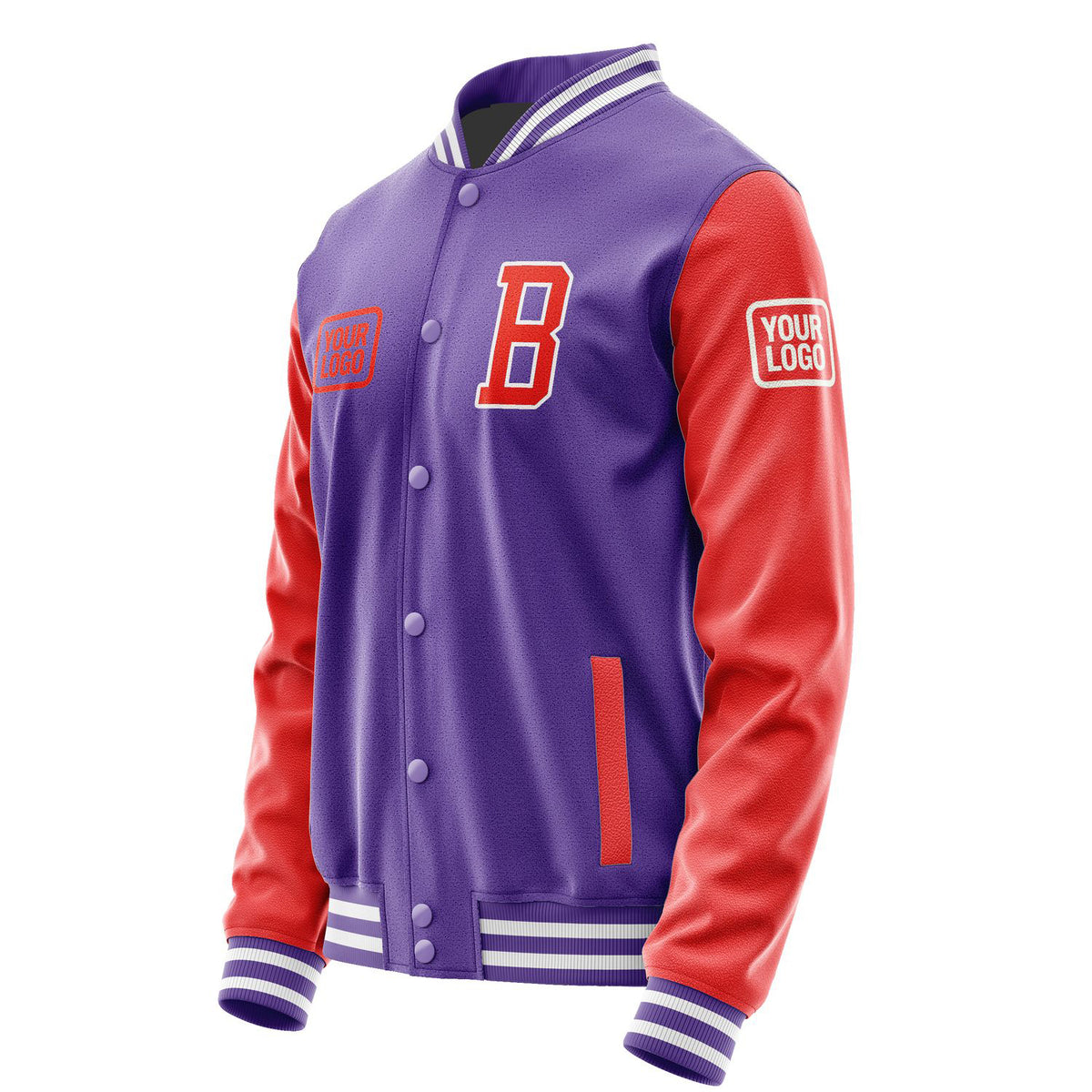 Custom Light Purple Orange Red Jacket JA232312231818121218