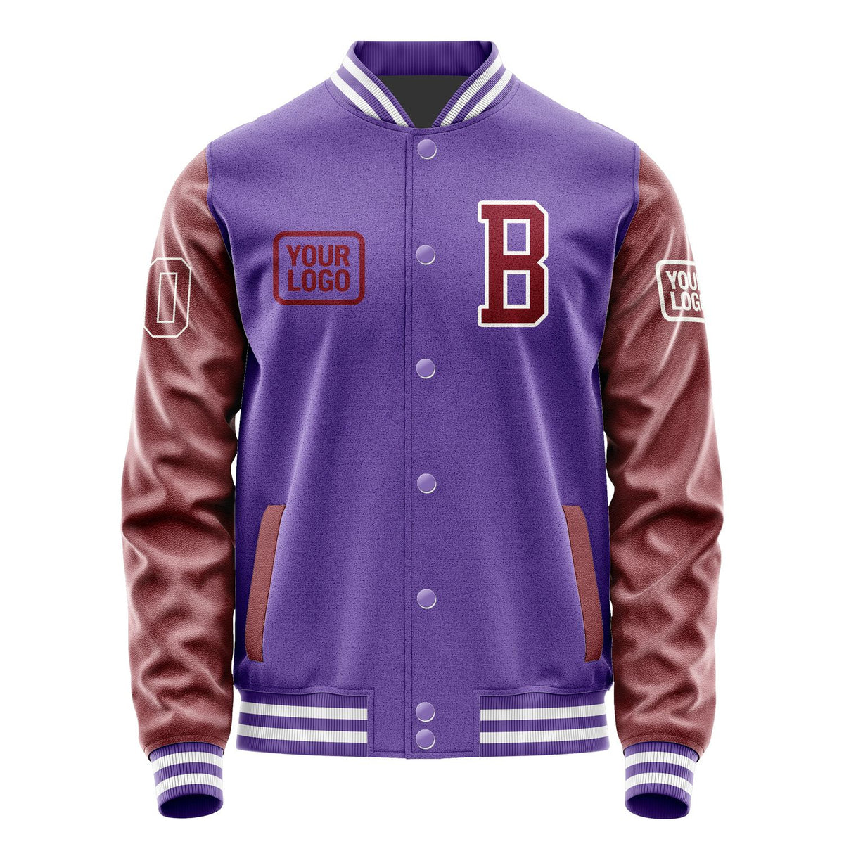 Custom Light Purple Crimson Red Jacket JA232315231818151518