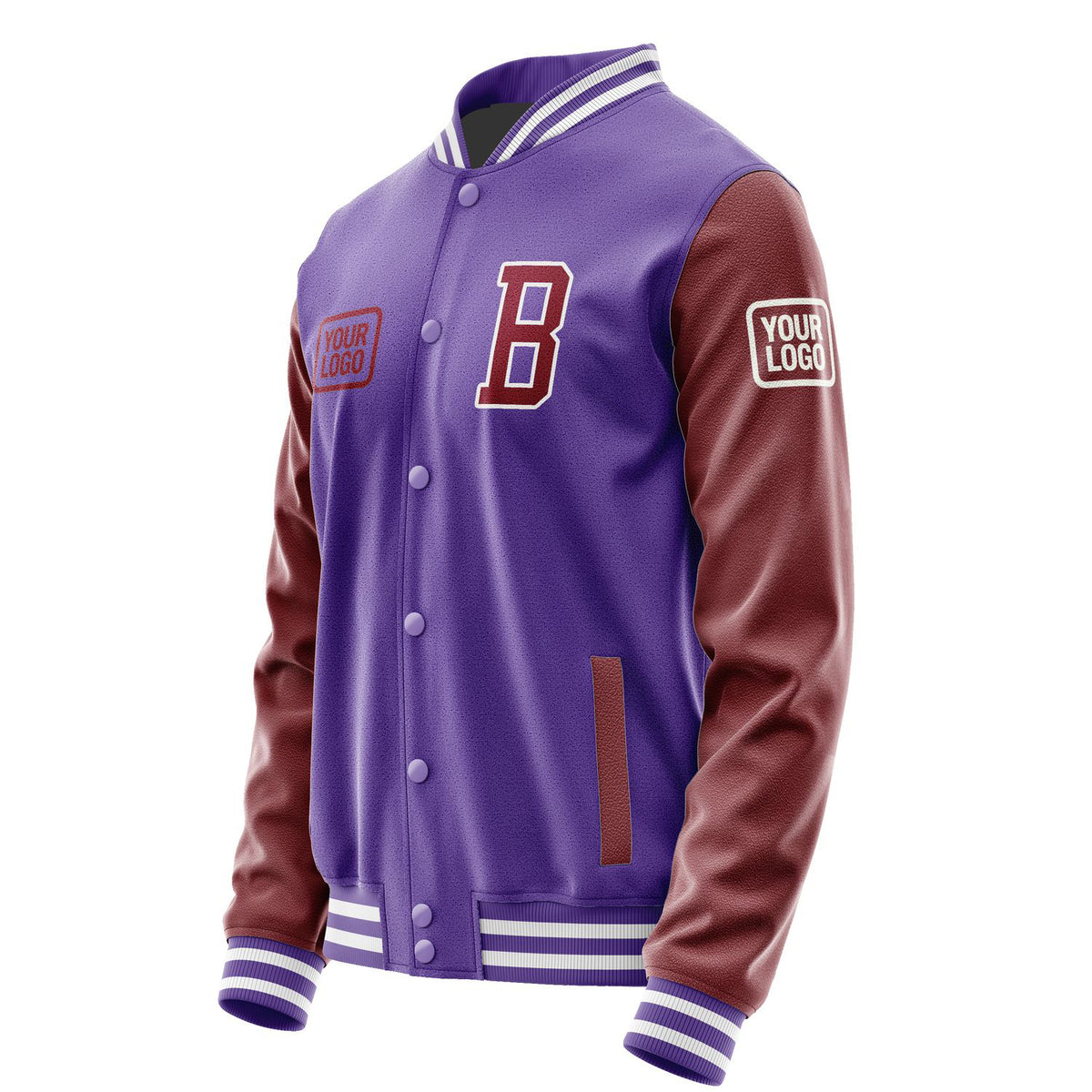 Custom Light Purple Crimson Red Jacket JA232315231818151518