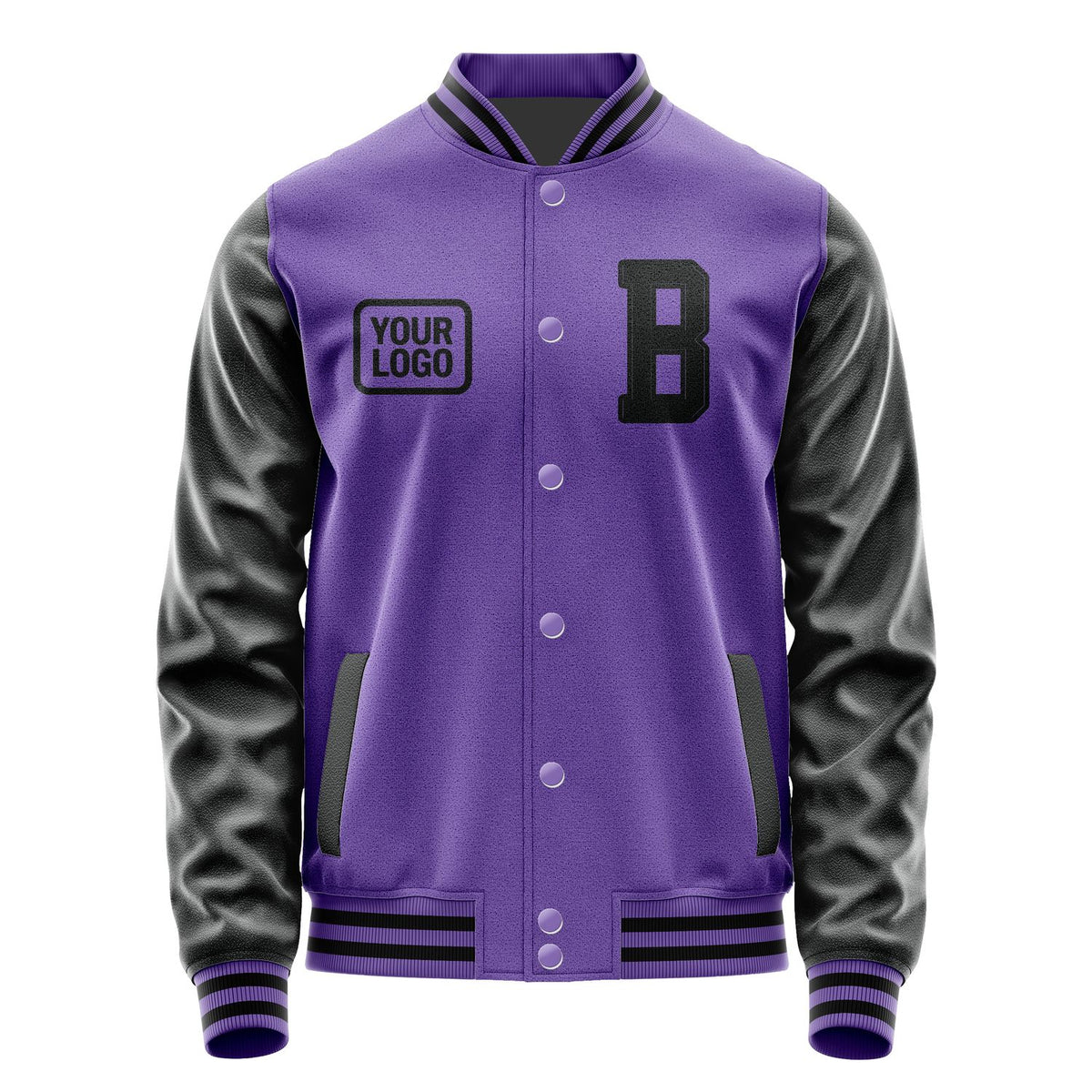 Custom Light Purple Black Jacket JA232317231717171717