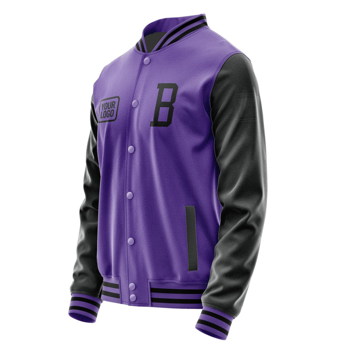 Custom Light Purple Black Jacket JA232317231717171717