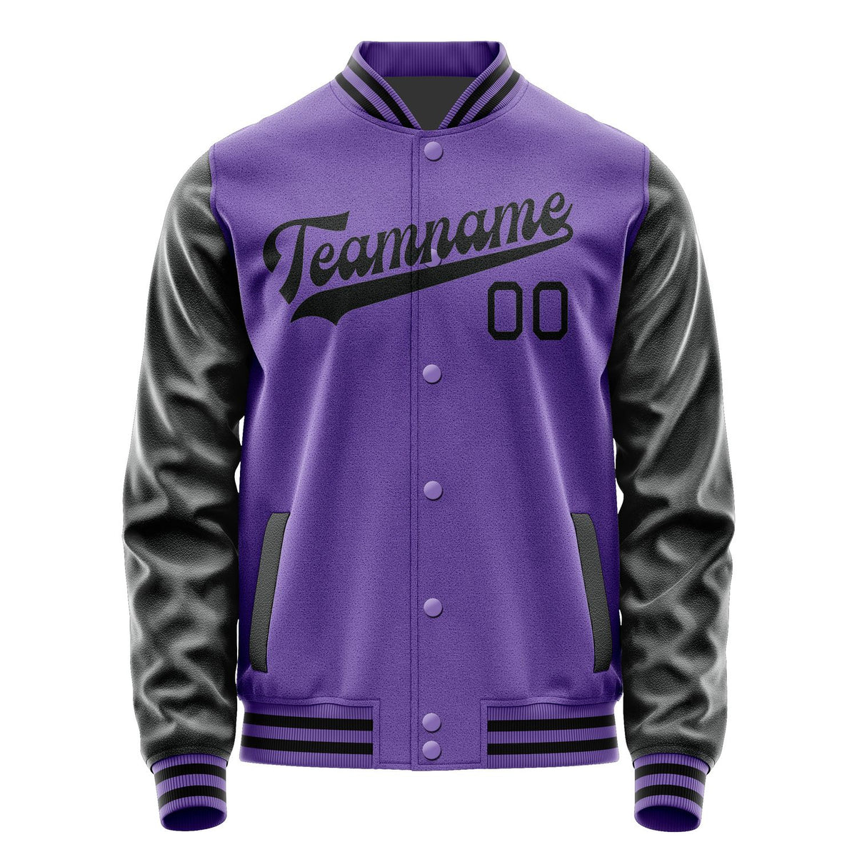 Custom Light Purple Black Jacket JA2323172317B31717