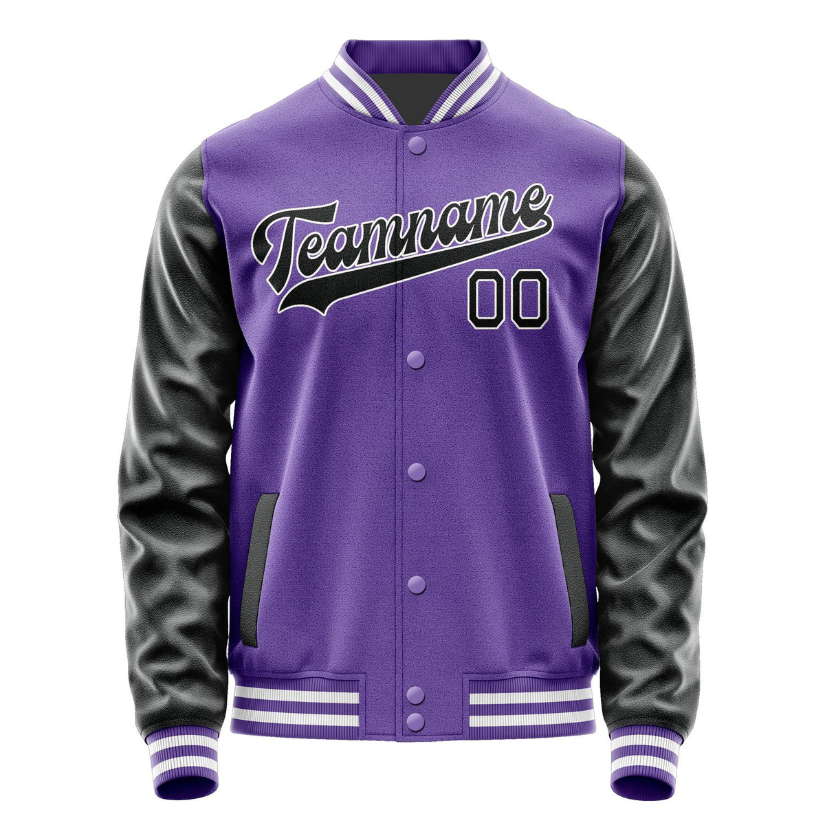 Custom Light Purple Black Jacket JA2323172318B31817