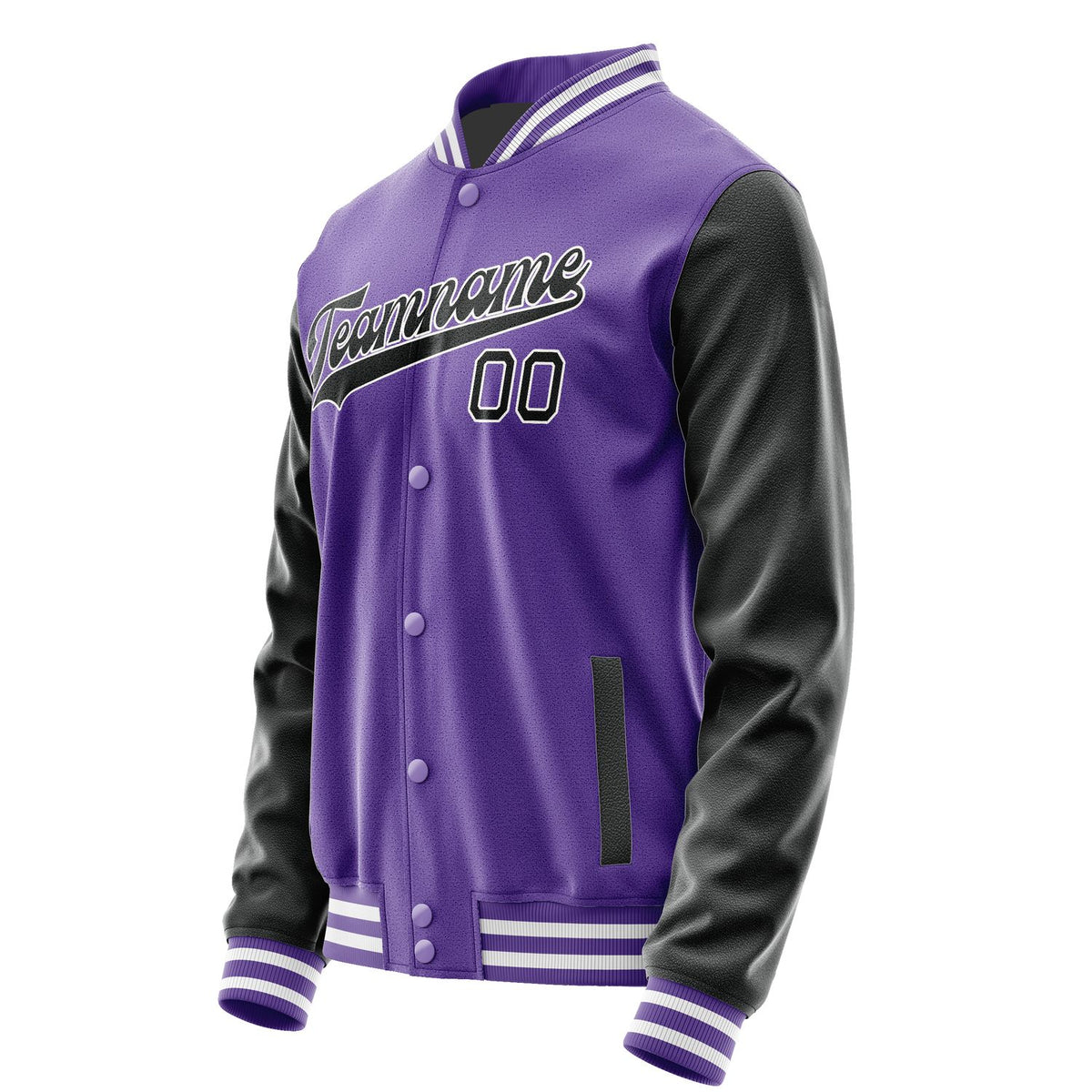 Custom Light Purple Black Jacket JA2323172318B31817