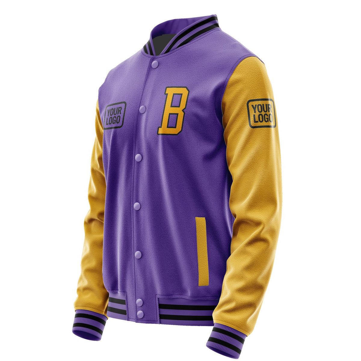 Custom Light Purple Yellow Jacket JA232319231717191917