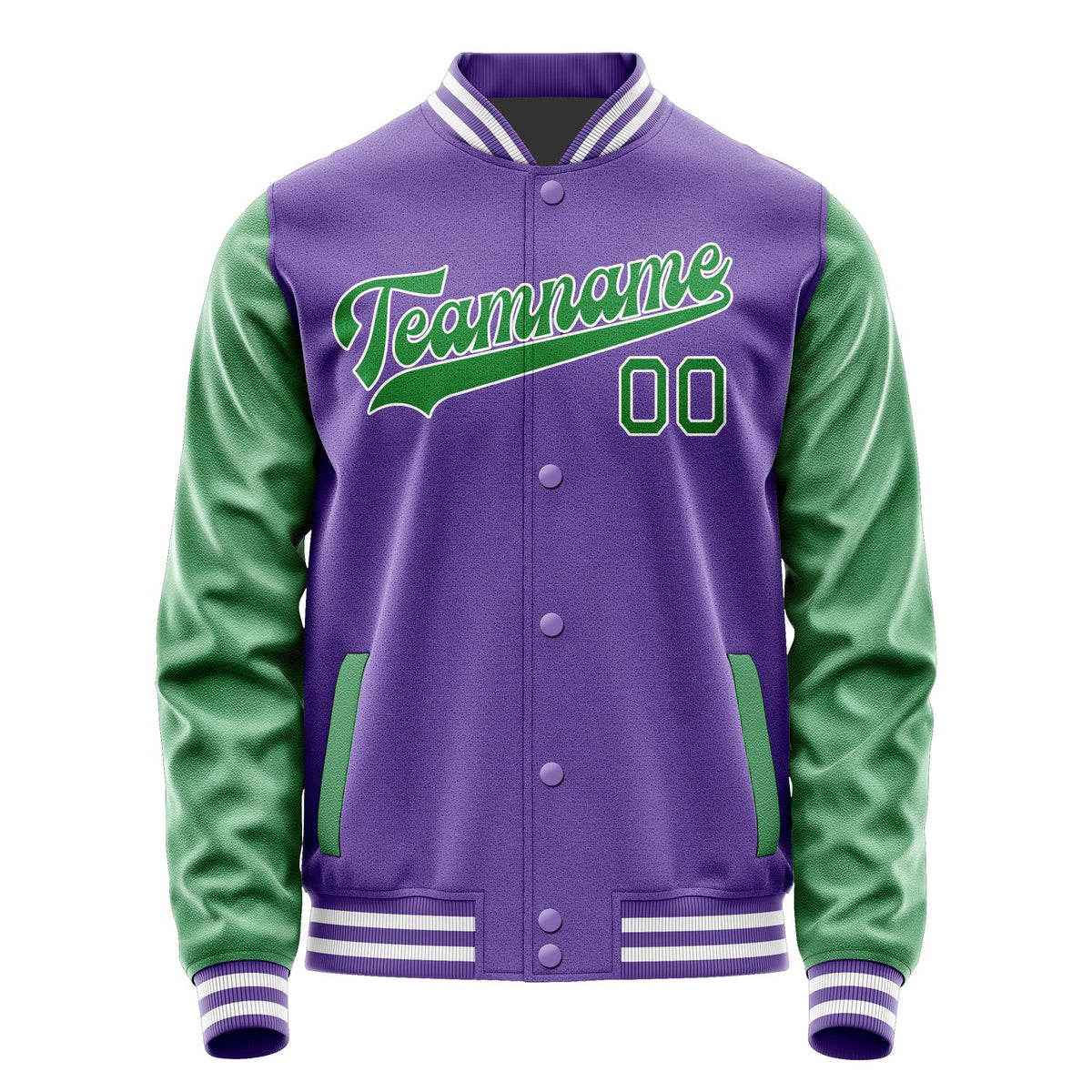 Custom Light Purple Emerald Green Jacket JA2323242318B31824