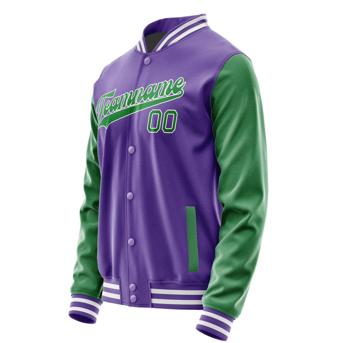 Custom Light Purple Emerald Green Jacket JA2323242318B31824