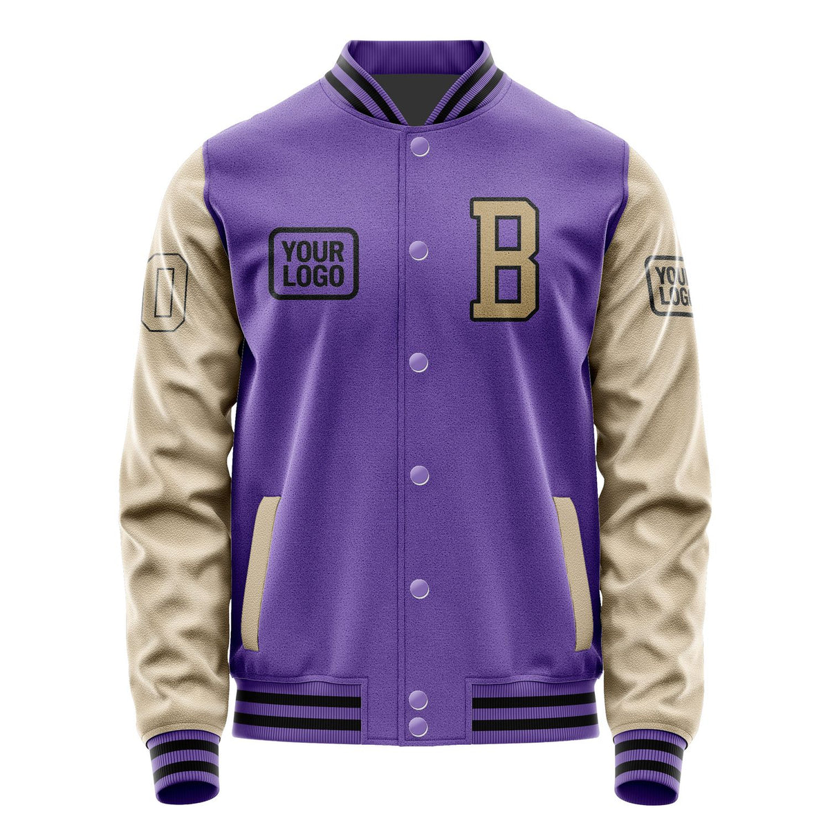 Custom Light Purple Light Khaki Jacket JA232325231717252517