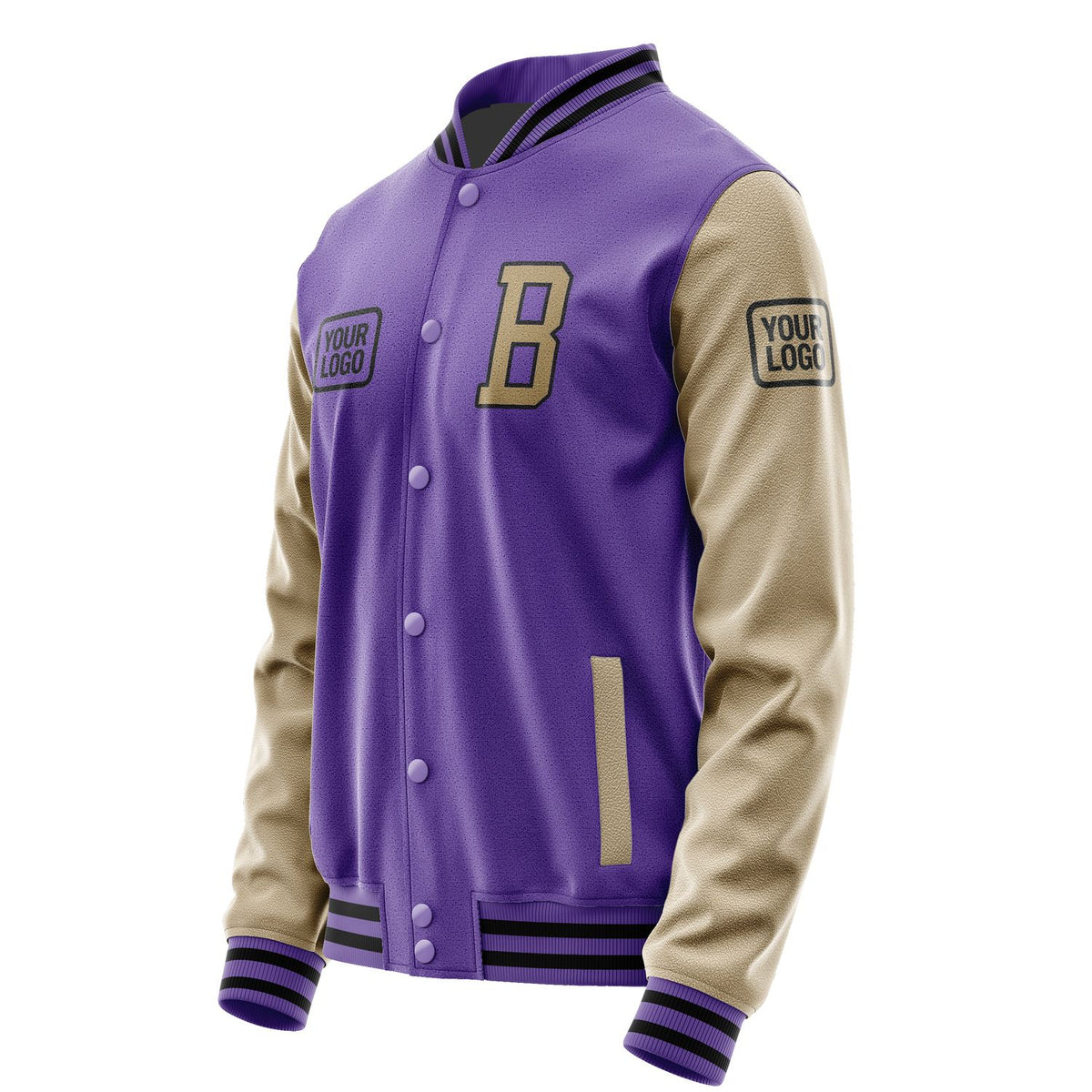 Custom Light Purple Light Khaki Jacket JA232325231717252517