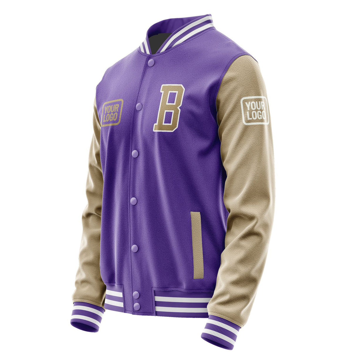 Custom Light Purple Light Khaki Jacket JA232325231818252518