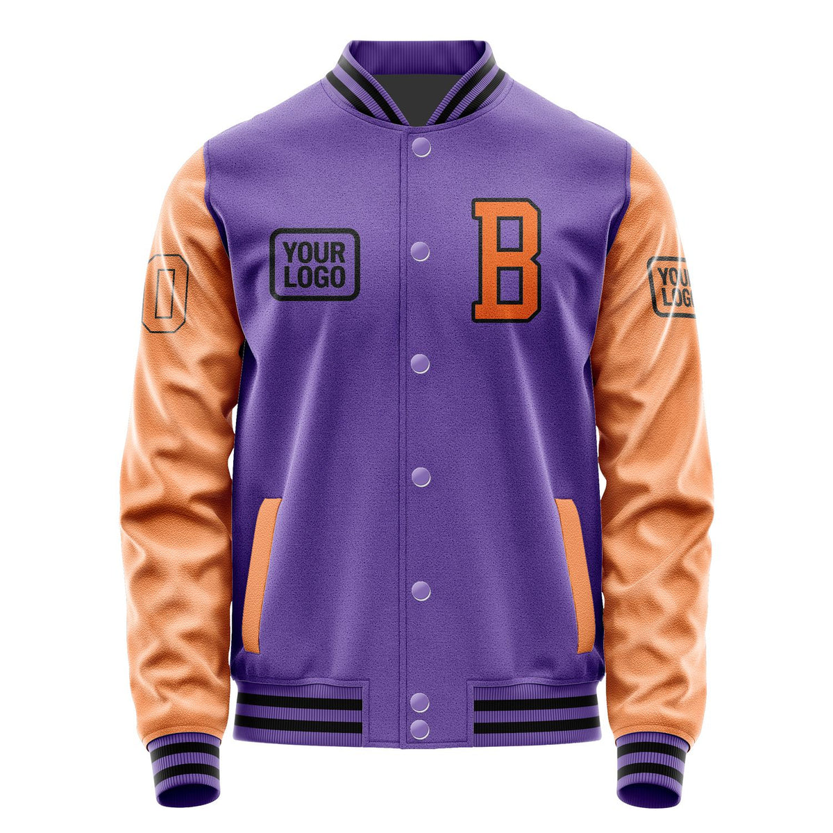 Custom Light Purple Orange Jacket JA232328231717282817