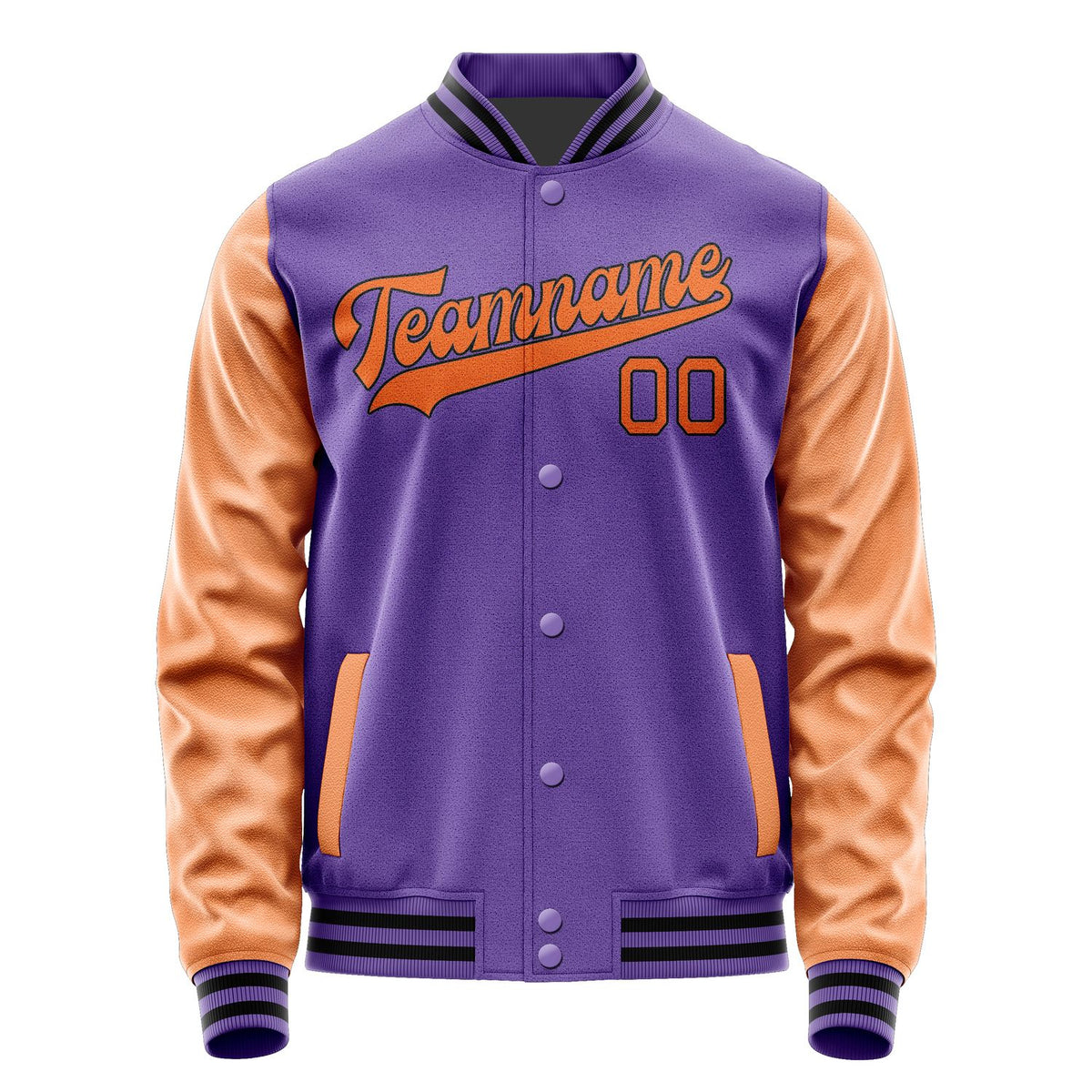 Custom Light Purple Orange Jacket JA2323282317B31728