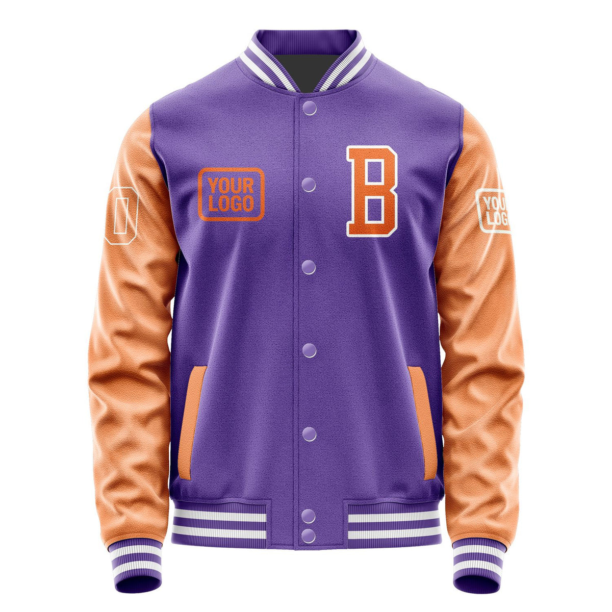 Custom Light Purple Orange Jacket JA232328231818282818