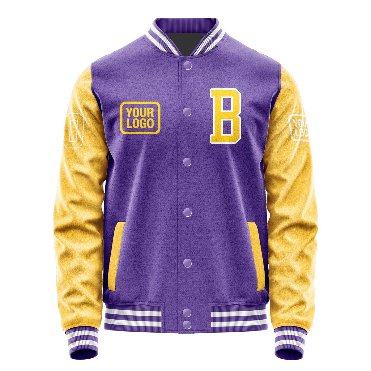 Custom Light Purple Gold Jacket JA232330231818303018