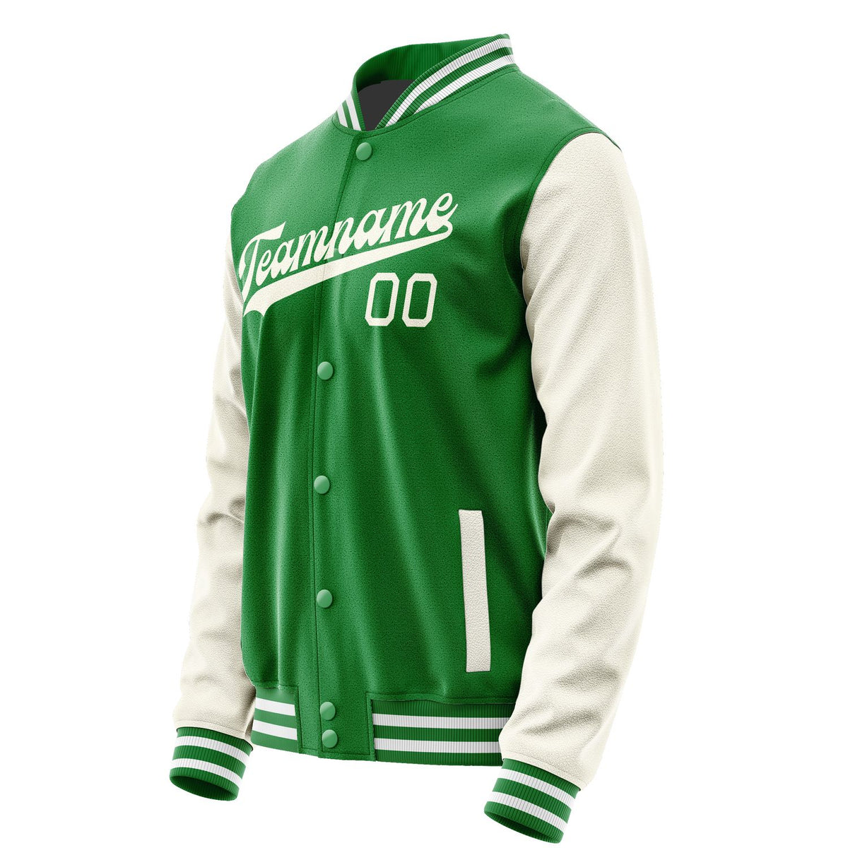 Custom Emerald Green Cream Jacket JA2424032418B31803