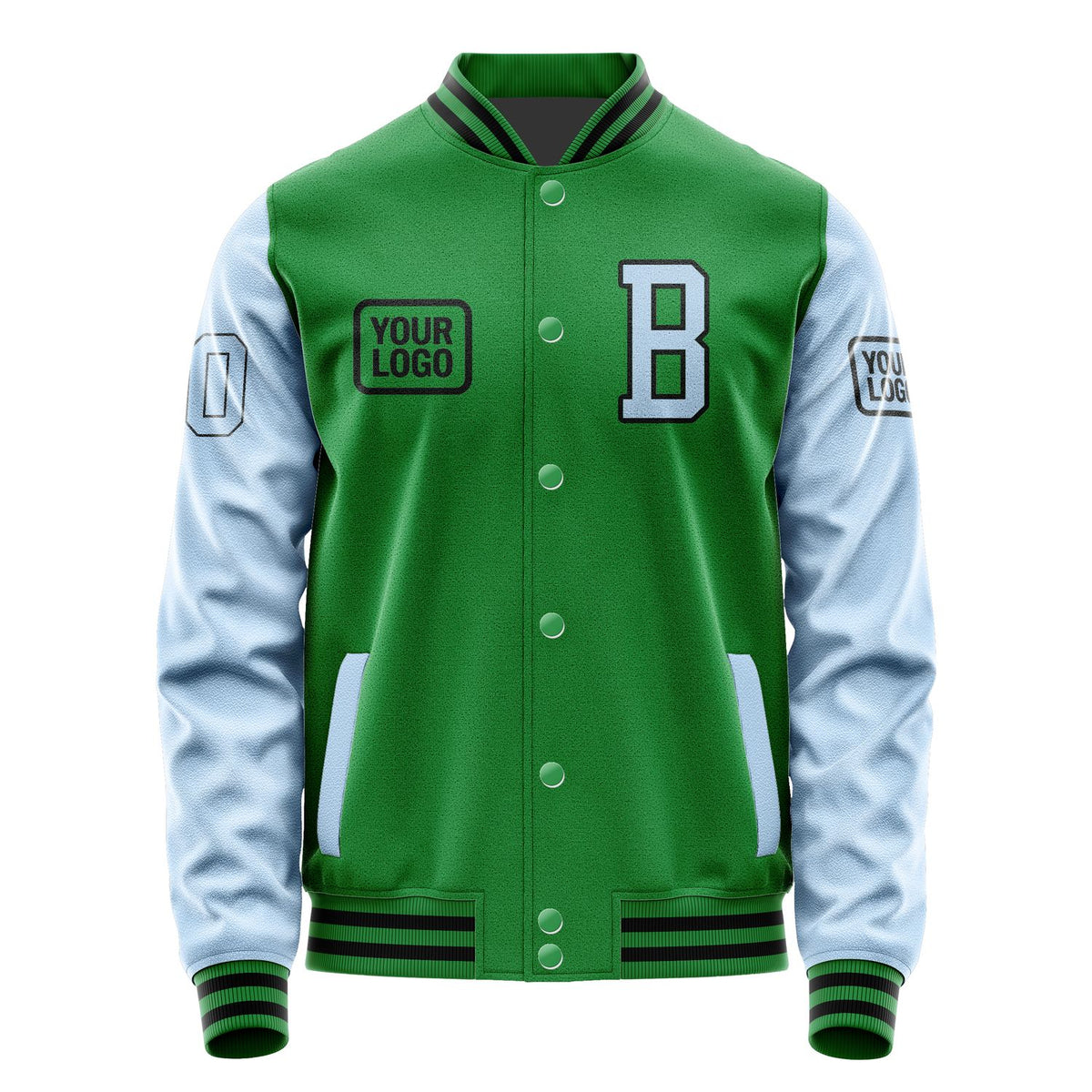 Custom Emerald Green Light Blue Jacket JA242408241717080817