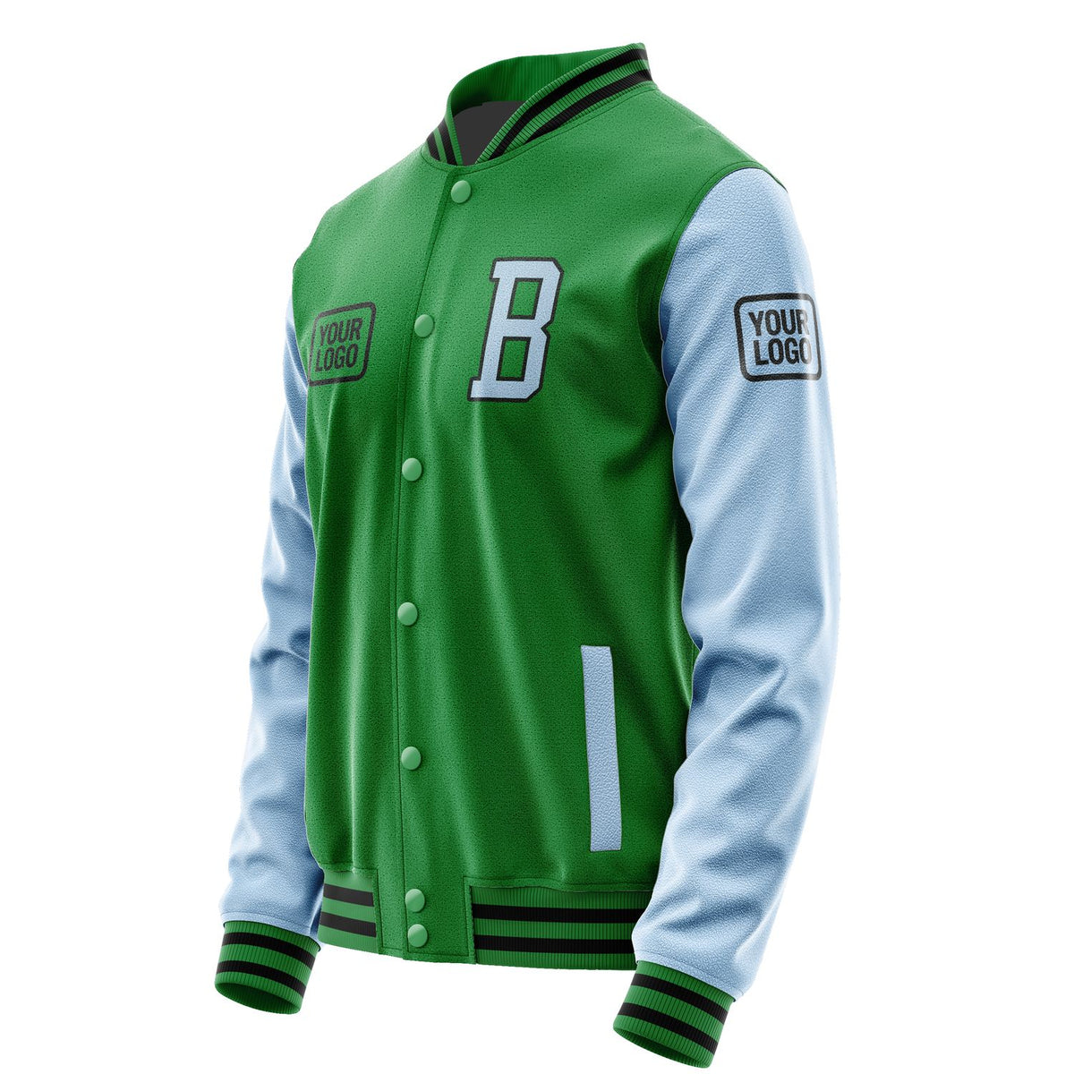 Custom Emerald Green Light Blue Jacket JA242408241717080817