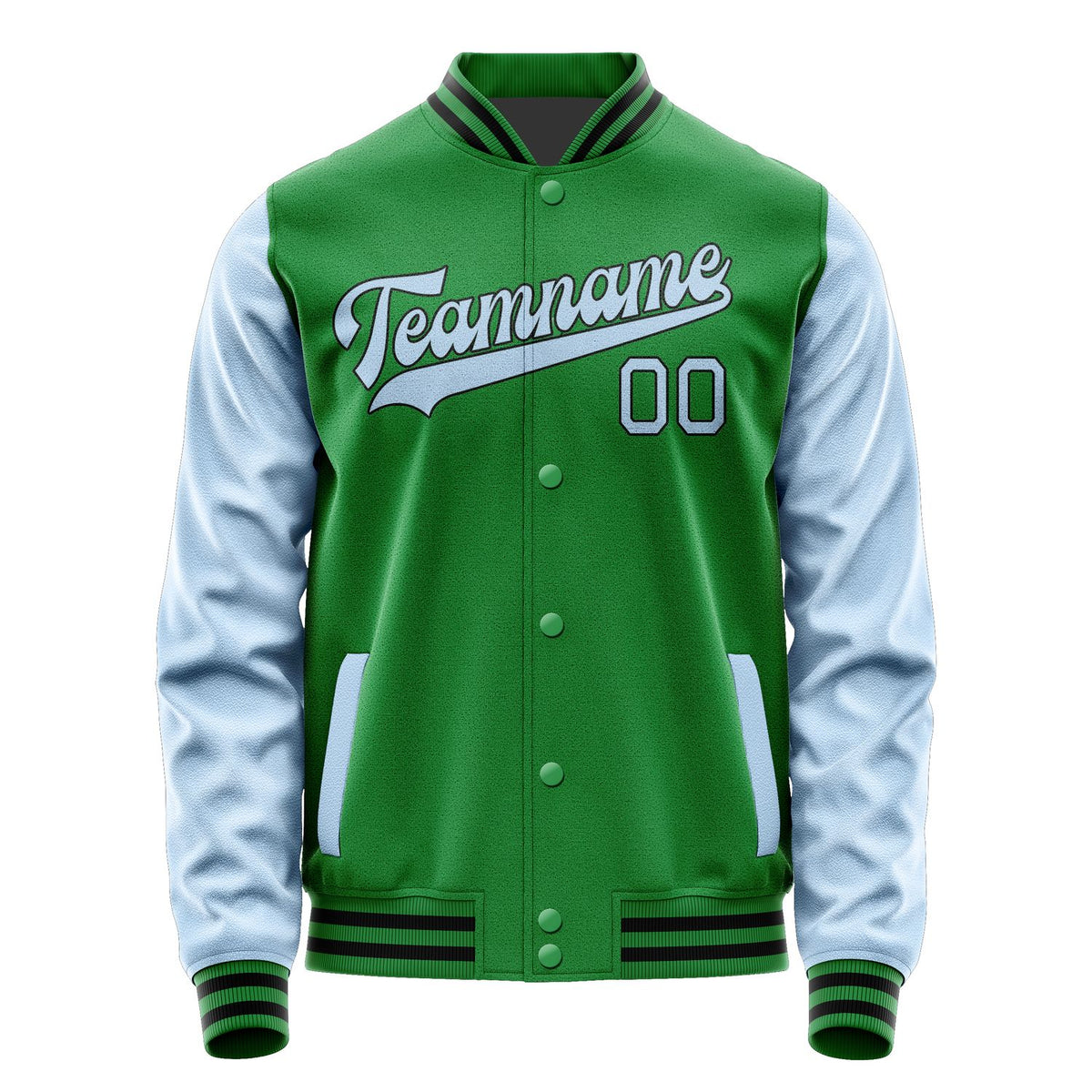 Custom Emerald Green Light Blue Jacket JA2424082417B31708