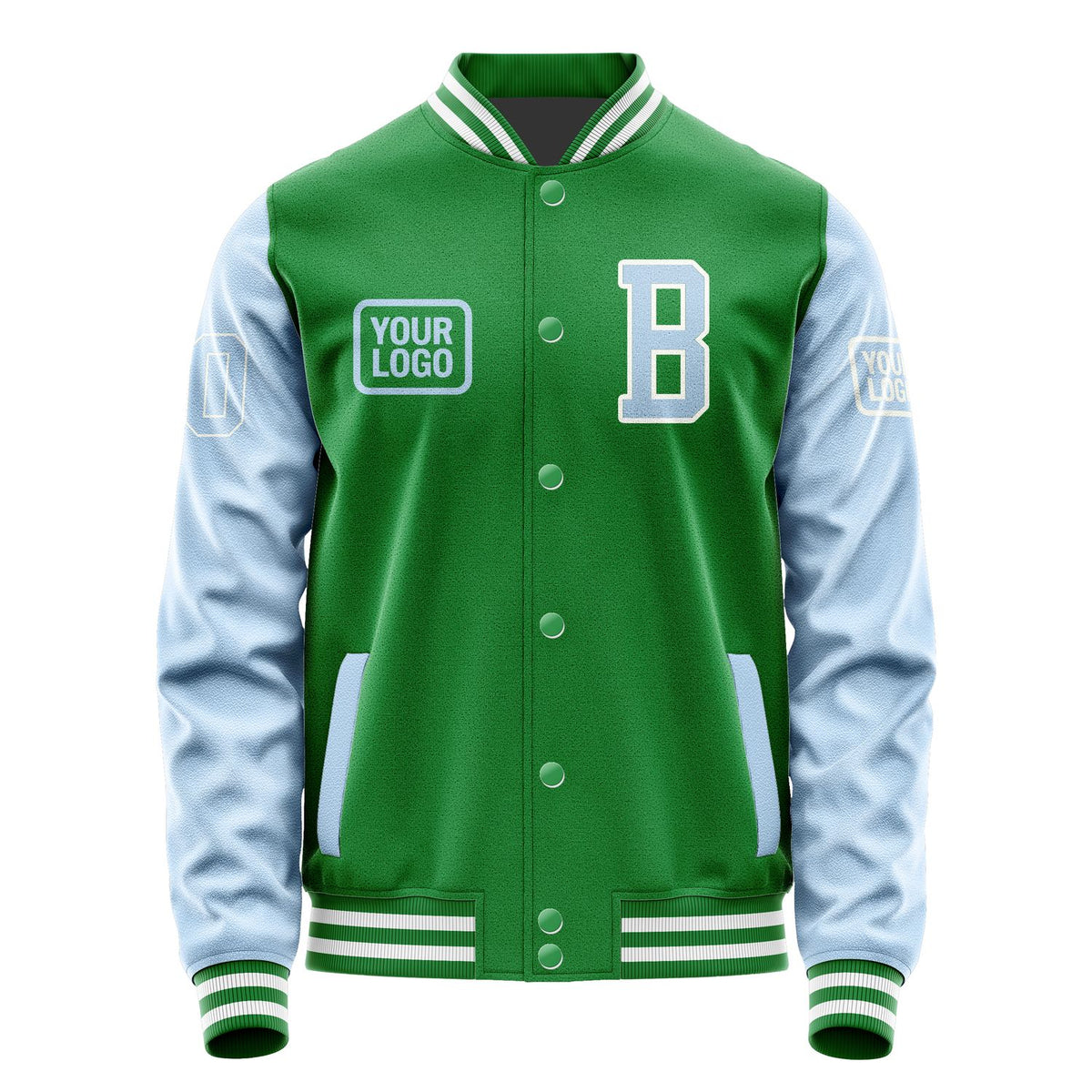 Custom Emerald Green Light Blue Jacket JA242408241818080818