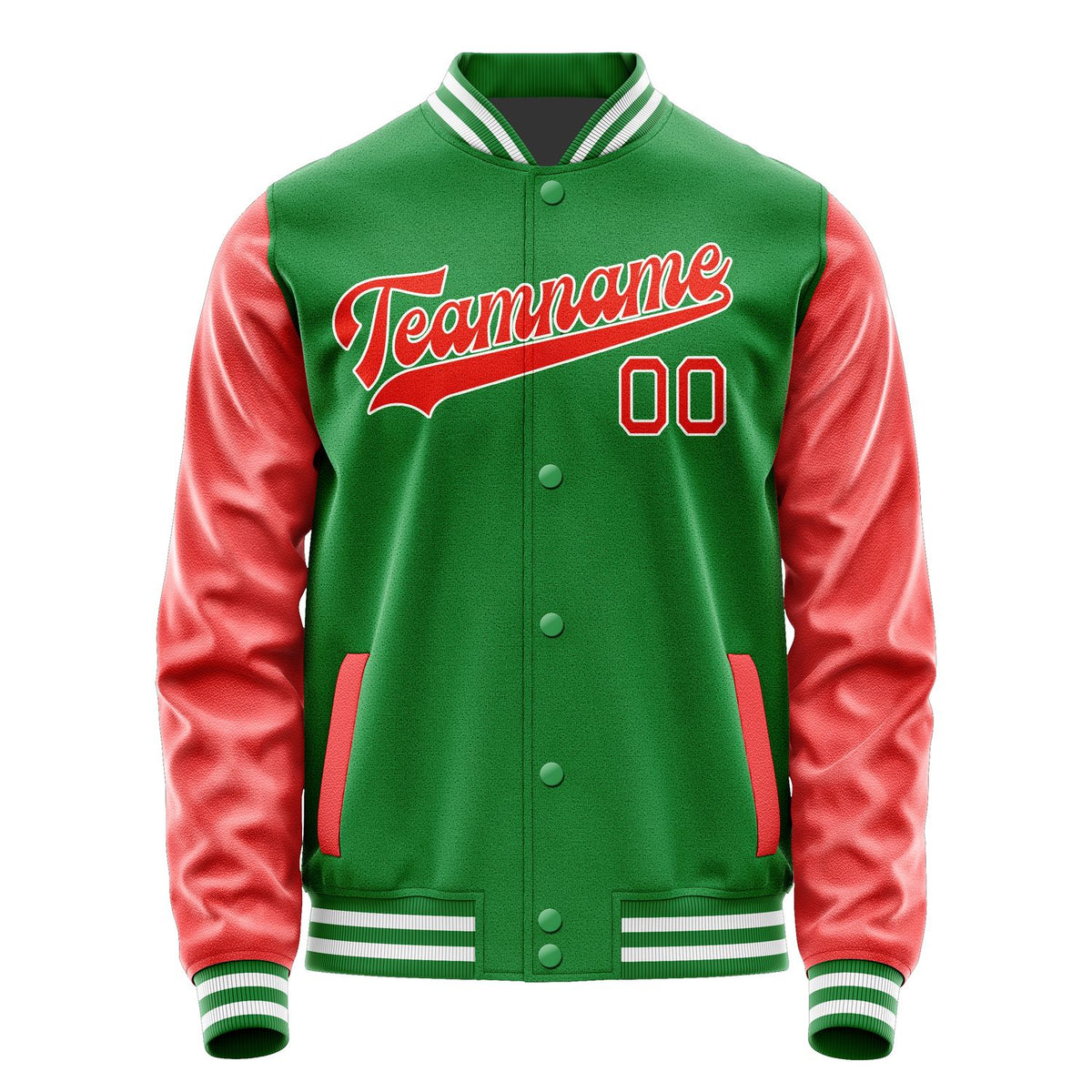 Custom Emerald Green Orange Red Jacket JA2424122418B31812