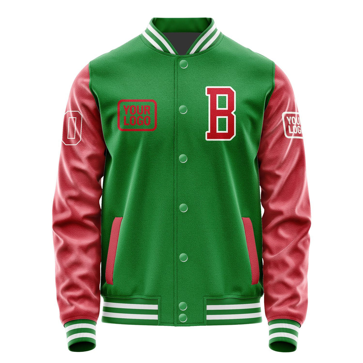 Custom Emerald Green Red Jacket JA242414241818141418