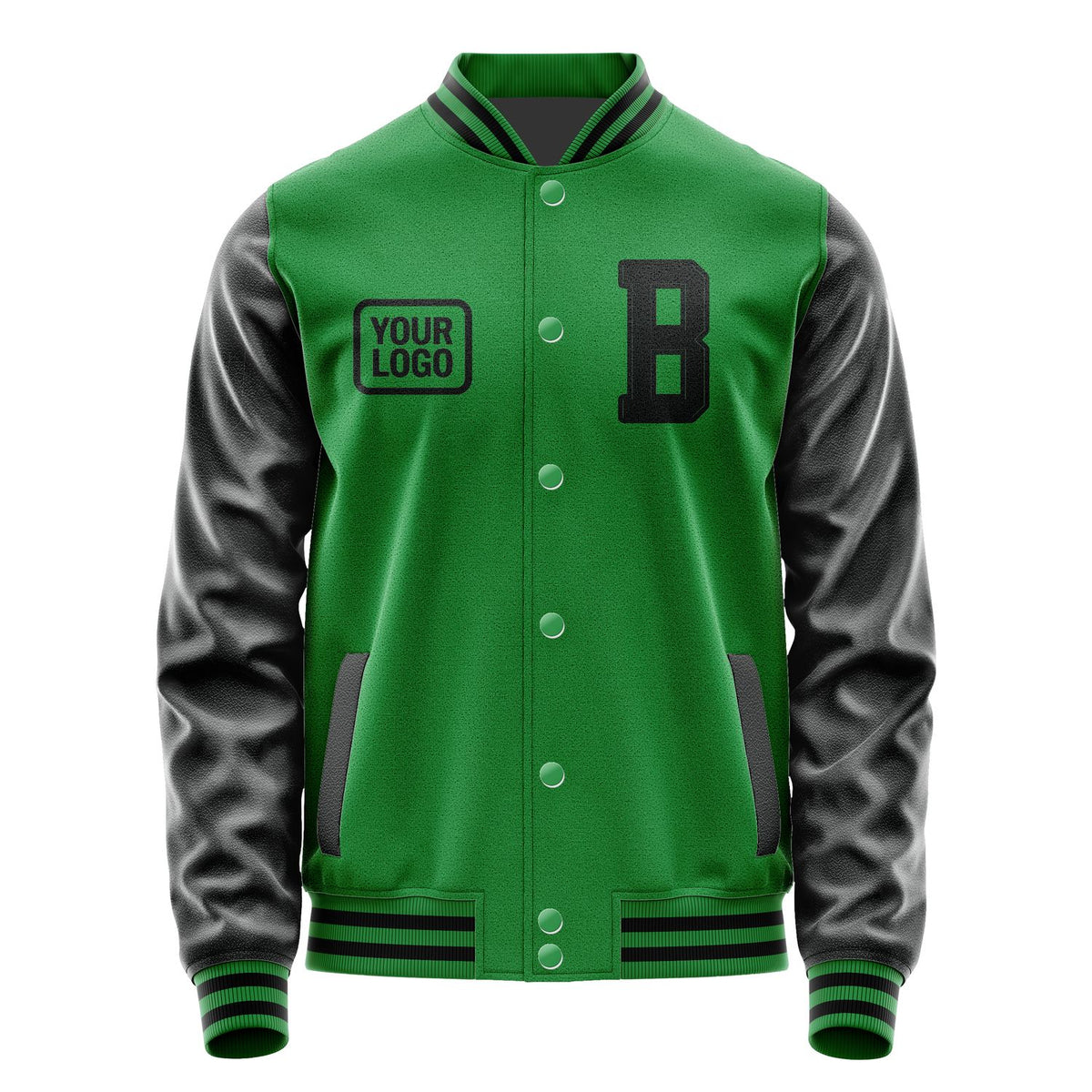 Custom Emerald Green Black Jacket JA242417241717171717