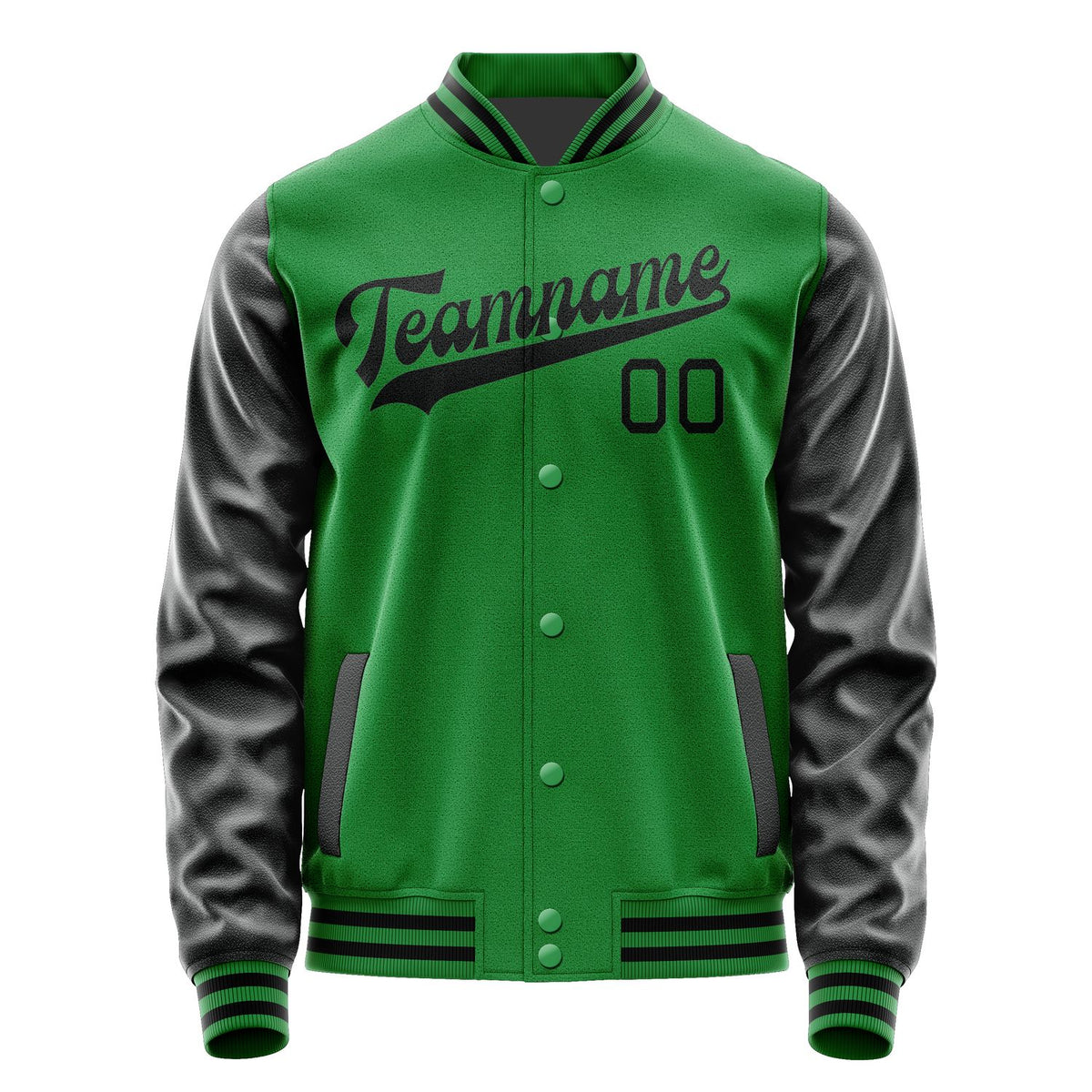 Custom Emerald Green Black Jacket JA2424172417B31717