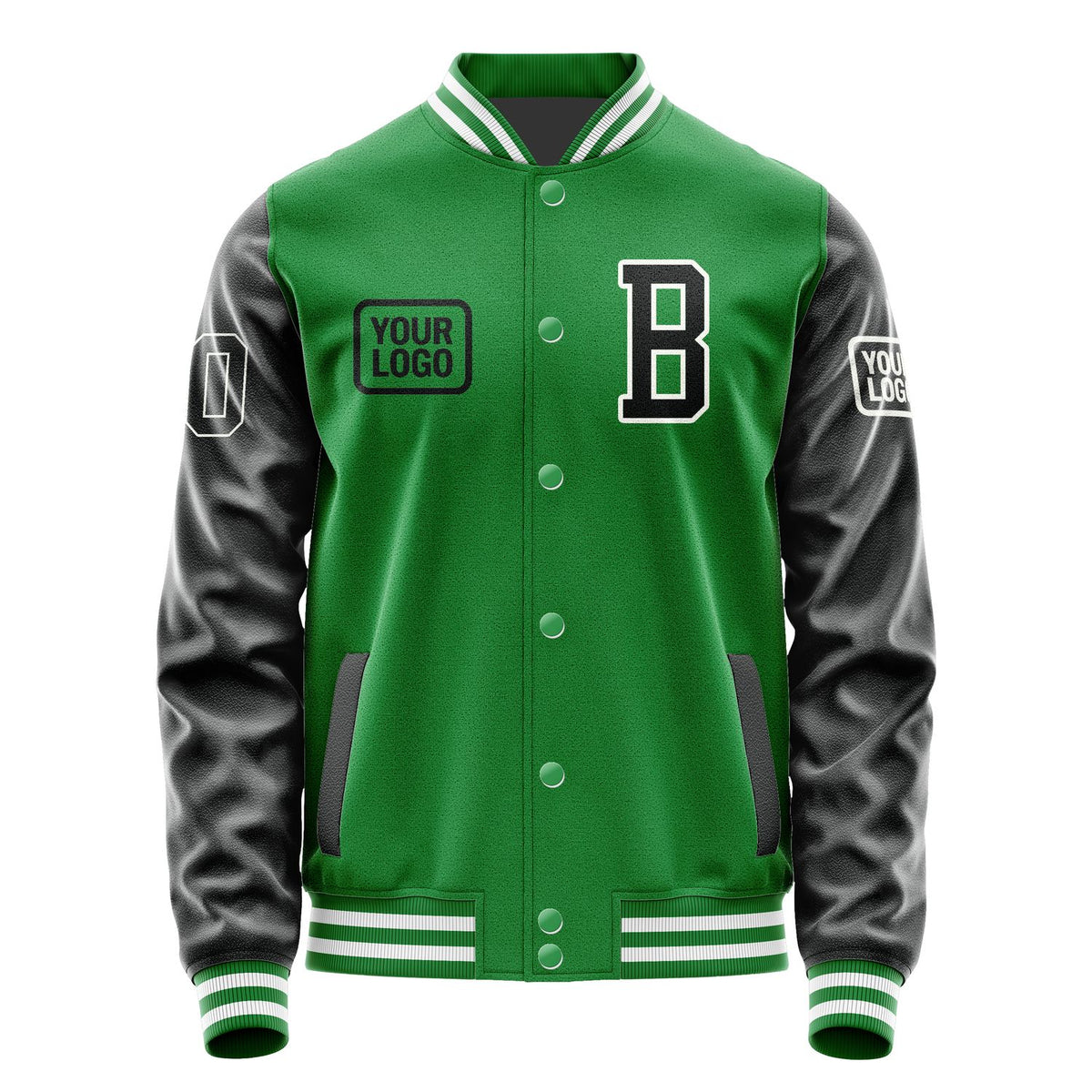 Custom Emerald Green Black Jacket JA242417241818171718