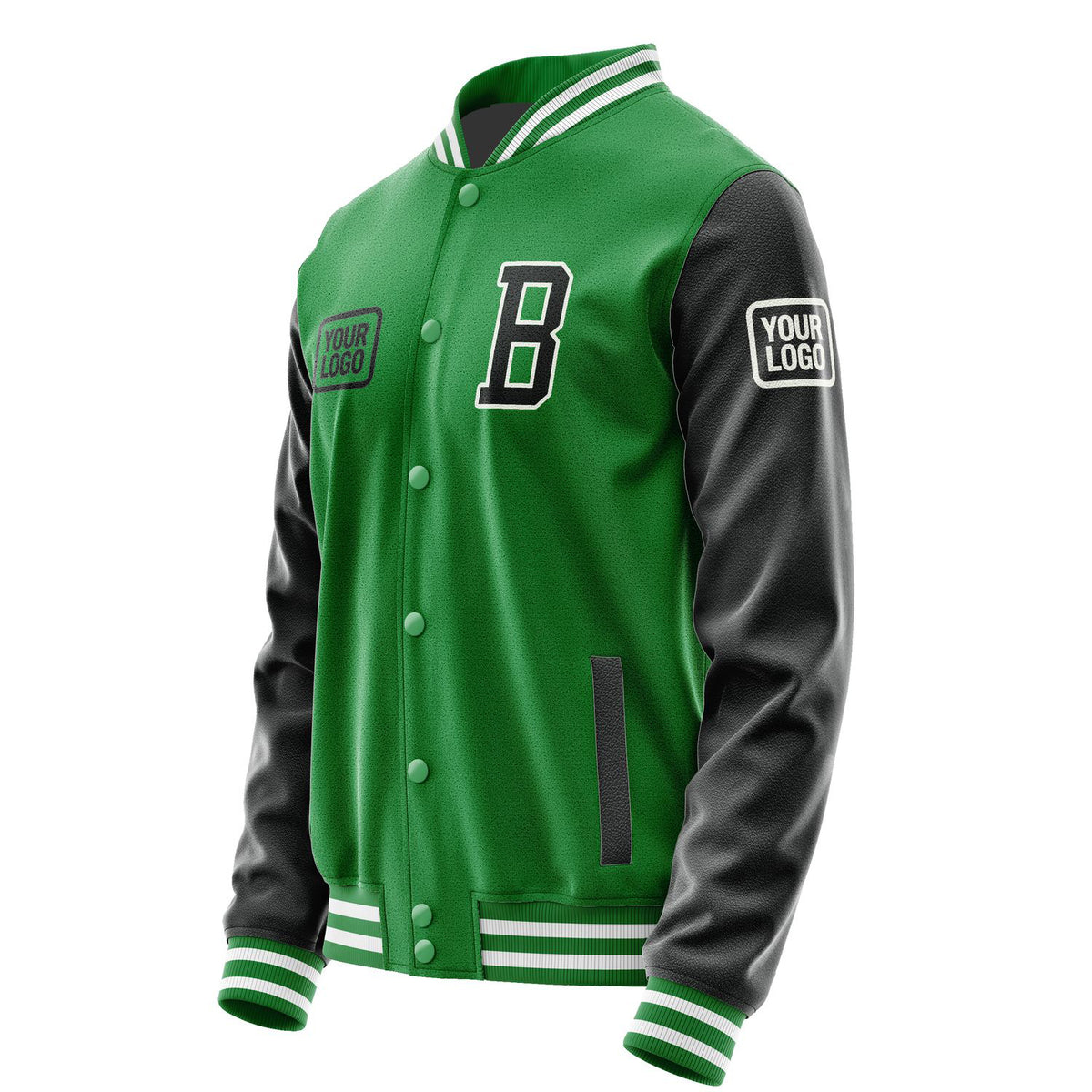 Custom Emerald Green Black Jacket JA242417241818171718