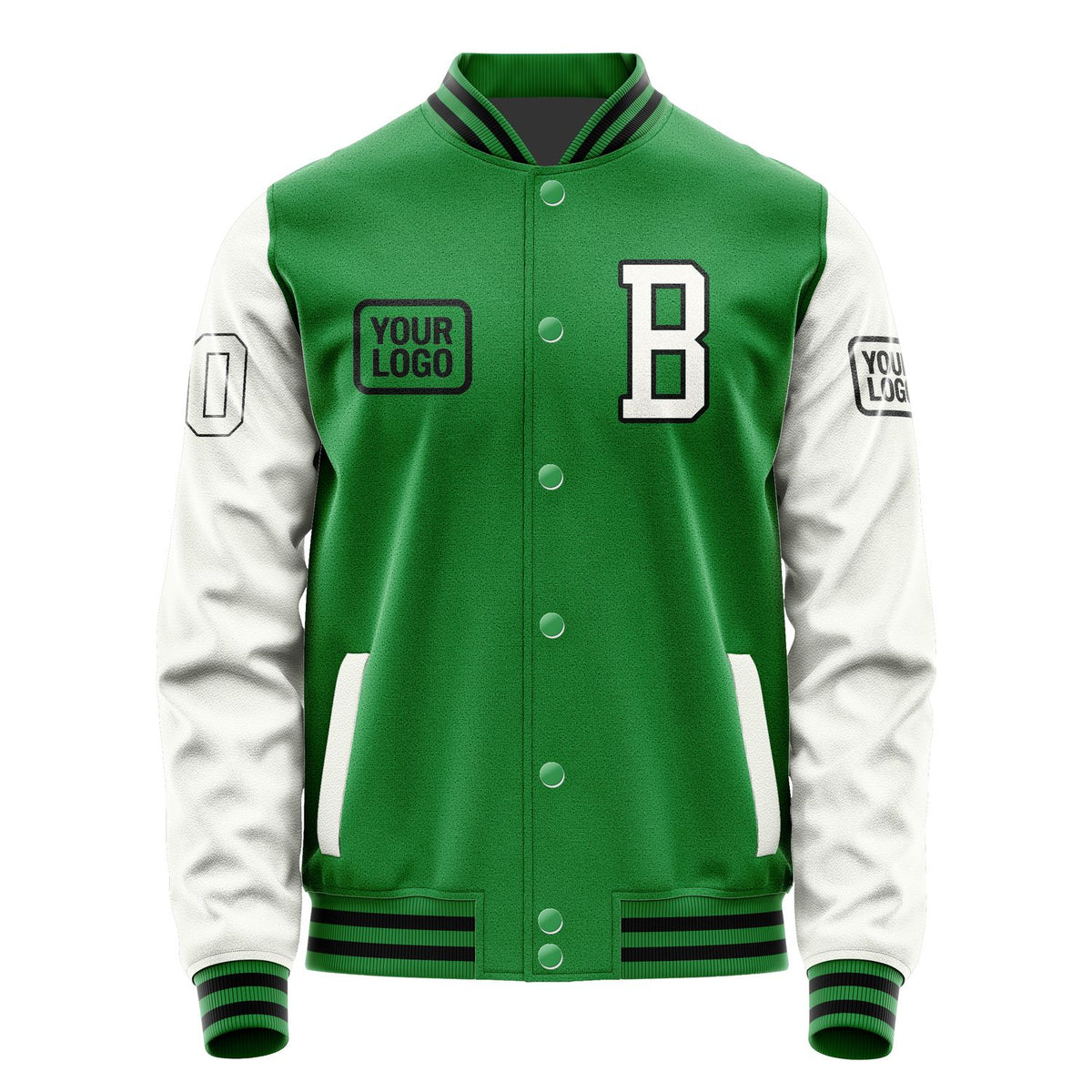 Custom Emerald Green White Jacket JA242418241717181817