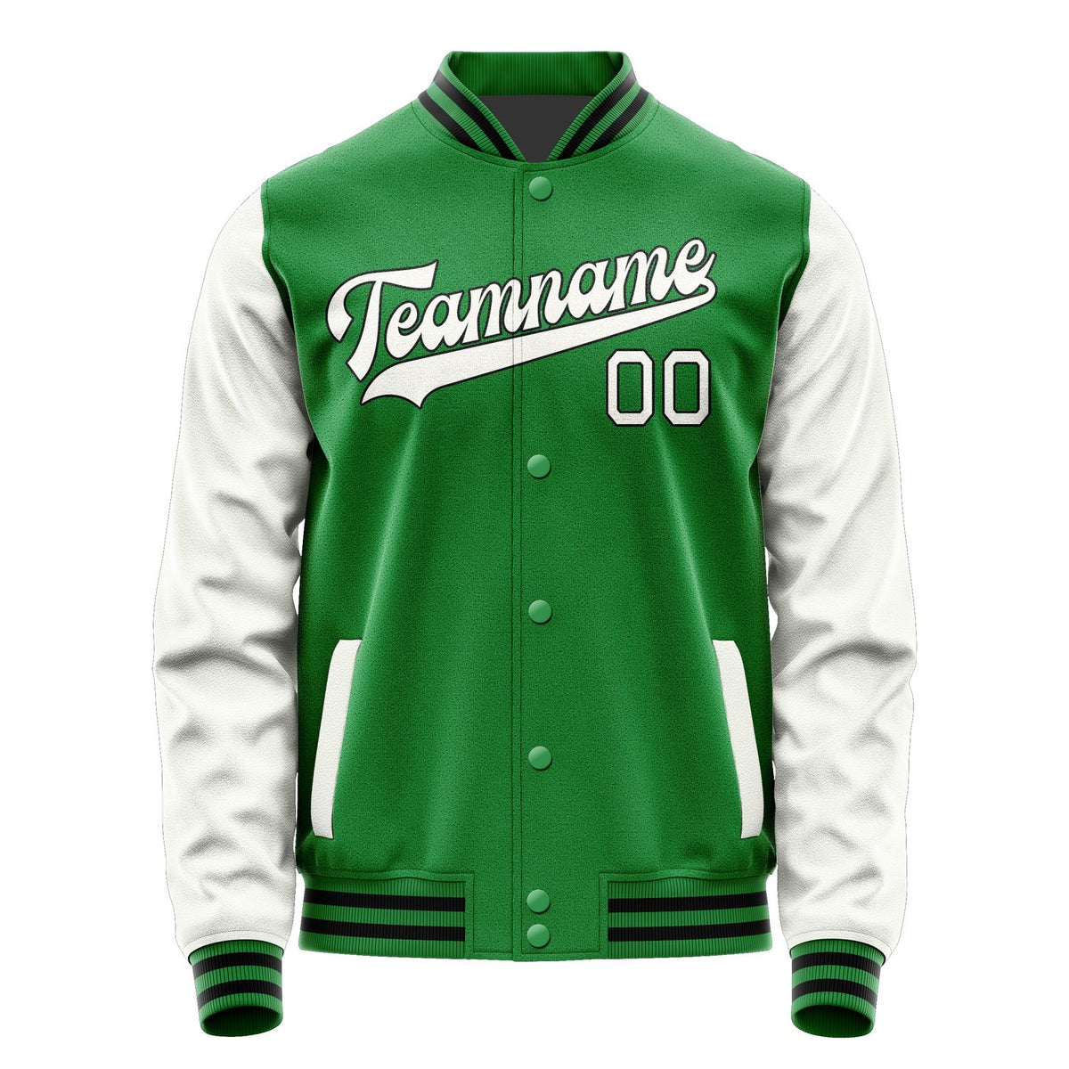 Custom Emerald Green White Jacket JA2424182417B31718