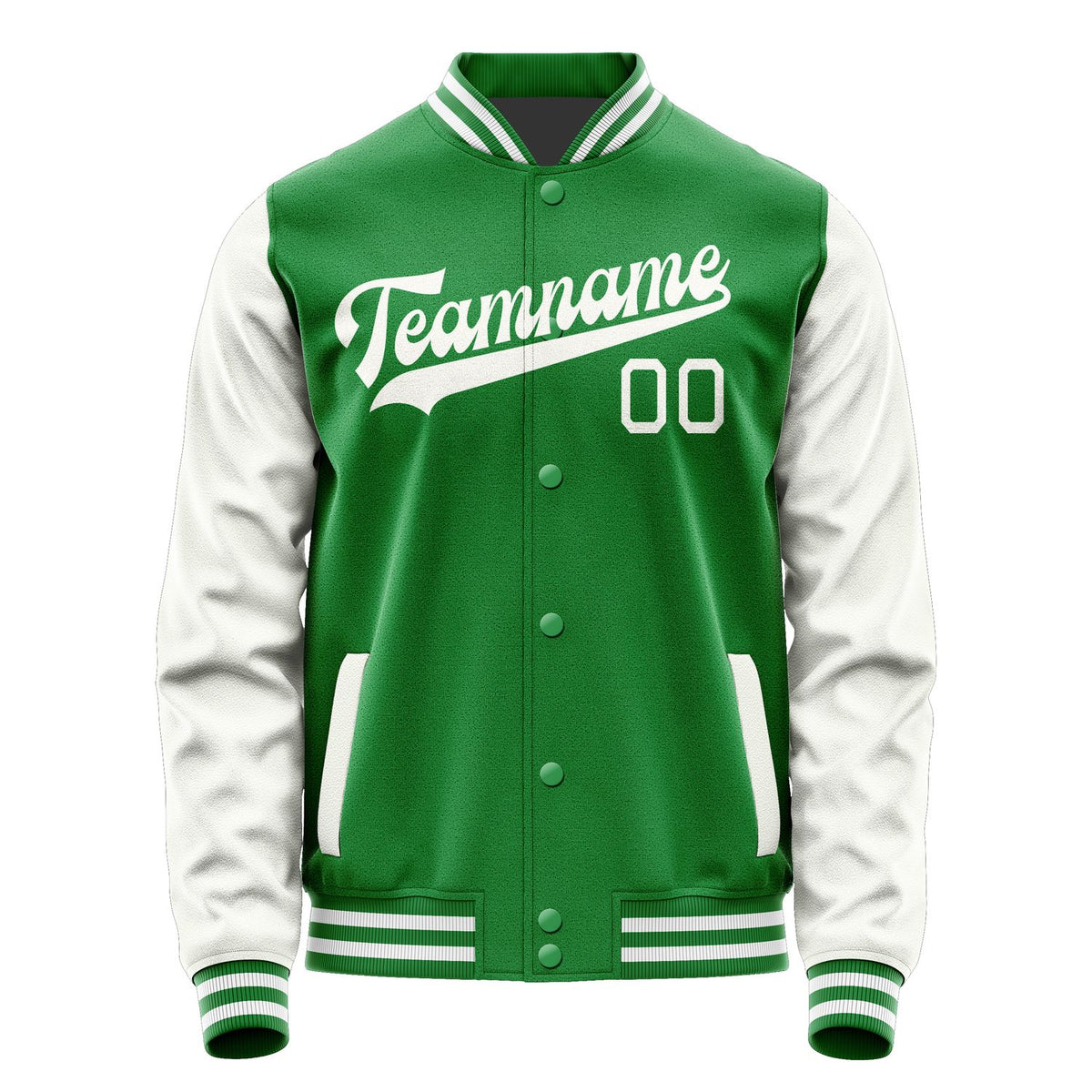 Custom Emerald Green White Jacket JA2424182418B31818