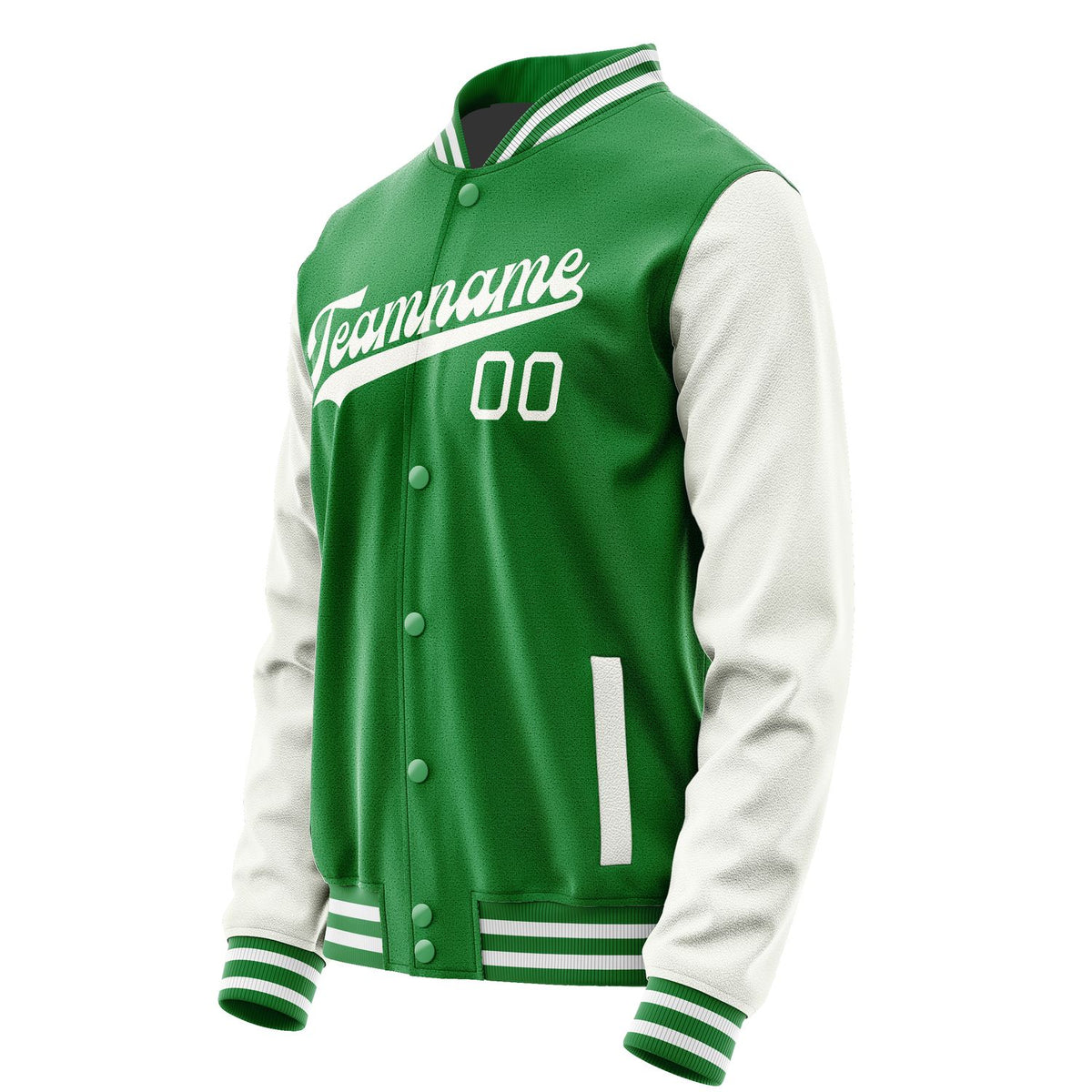 Custom Emerald Green White Jacket JA2424182418B31818