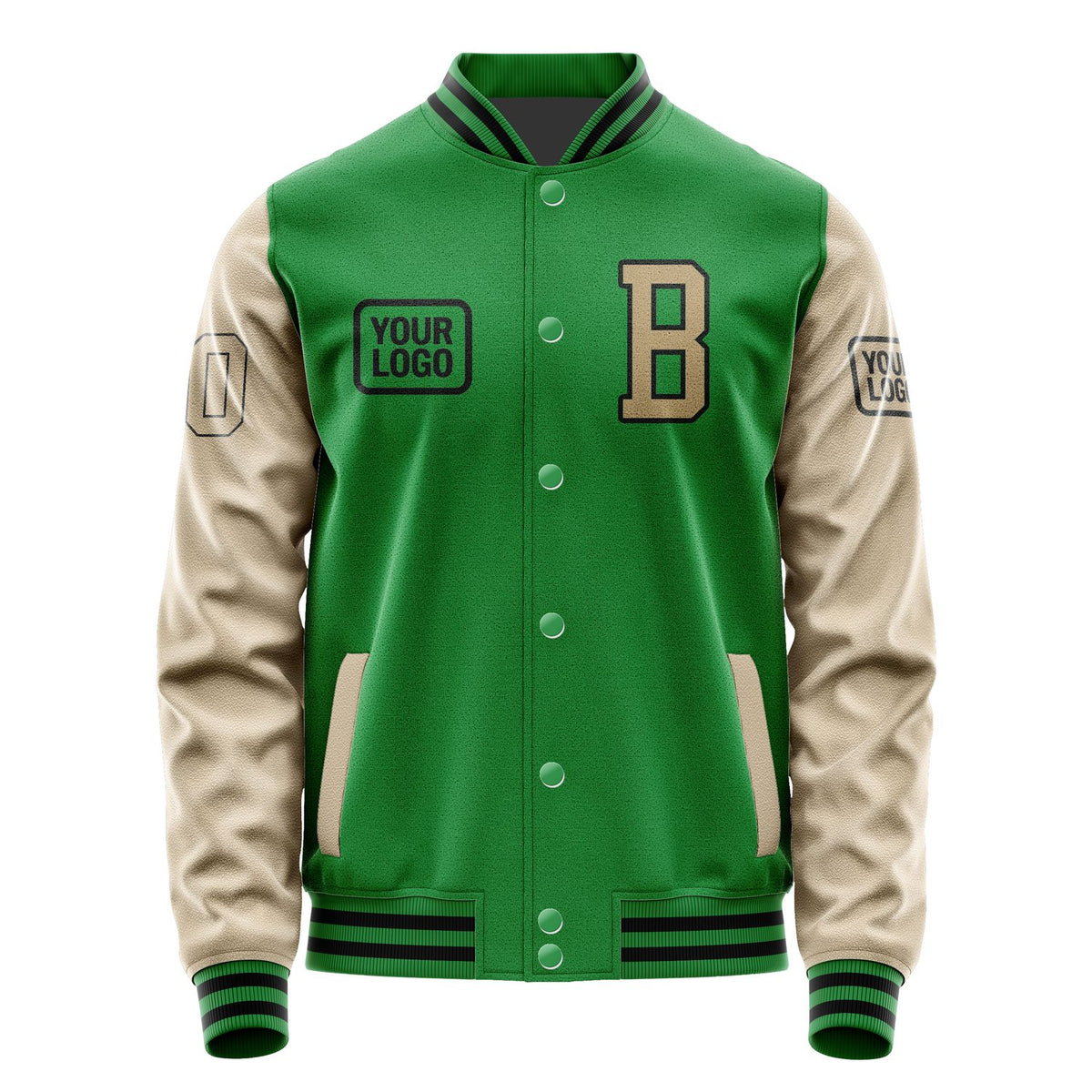 Custom Emerald Green Light Khaki Jacket JA242425241717252517