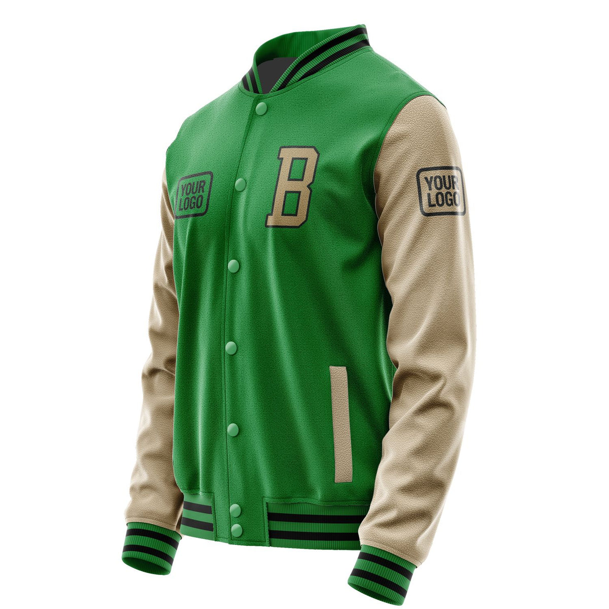 Custom Emerald Green Light Khaki Jacket JA242425241717252517