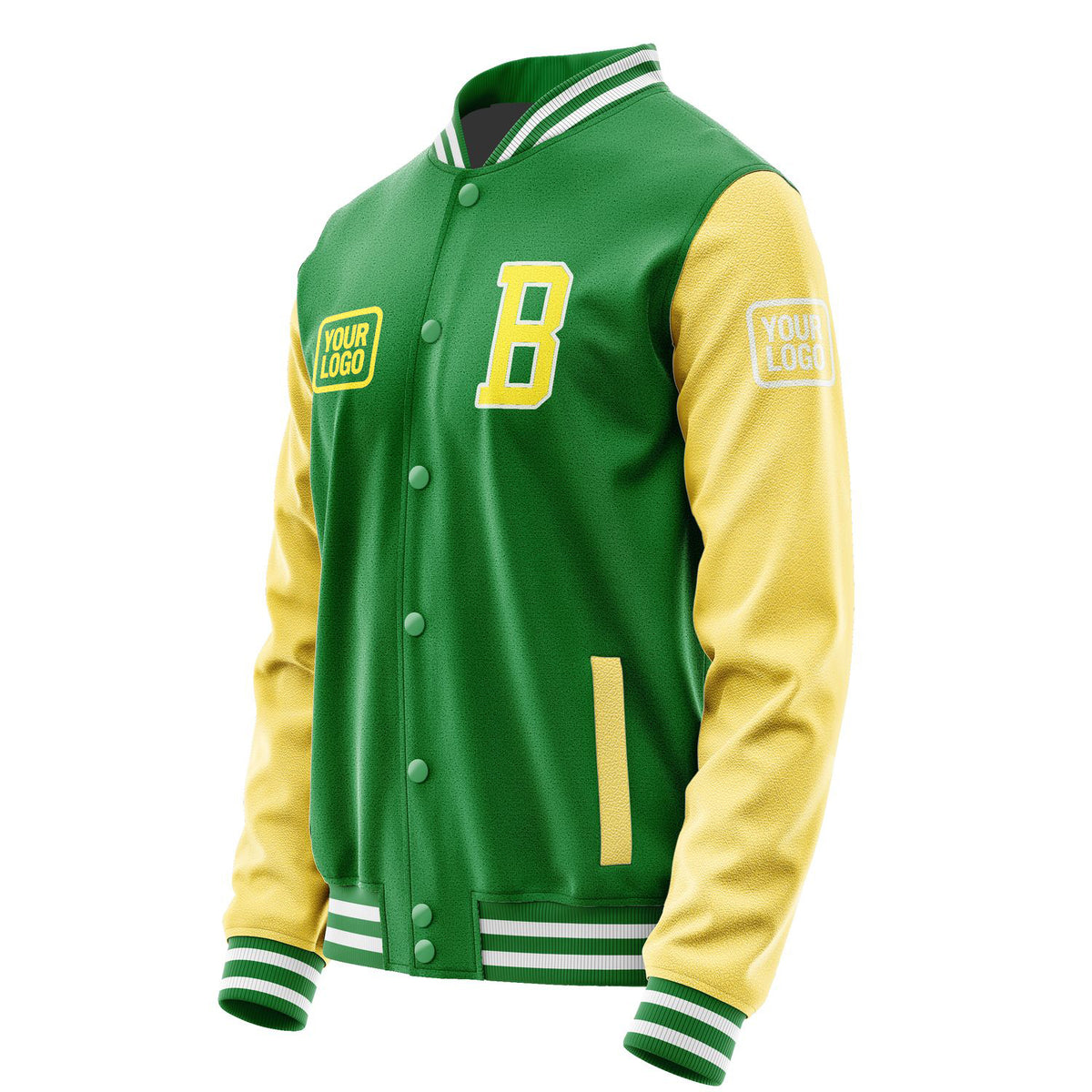 Custom Emerald Green Light Yellow Jacket JA242426241818262618