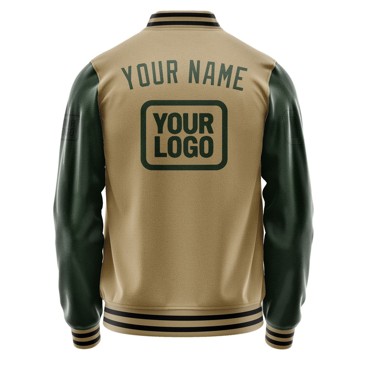 Custom Light Khaki Dark Green Jacket JA252506251717060617