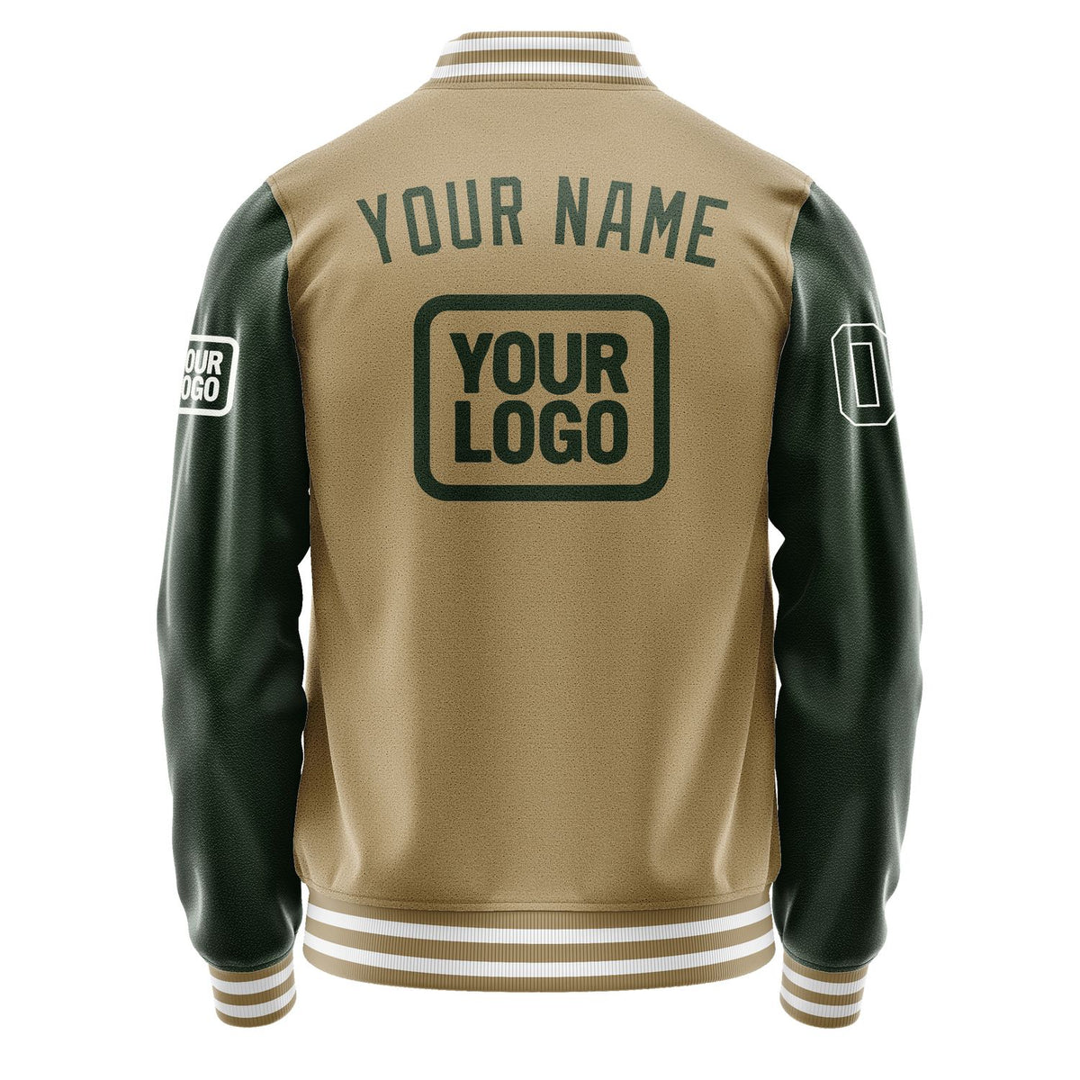 Custom Light Khaki Dark Green Jacket JA252506251818060618