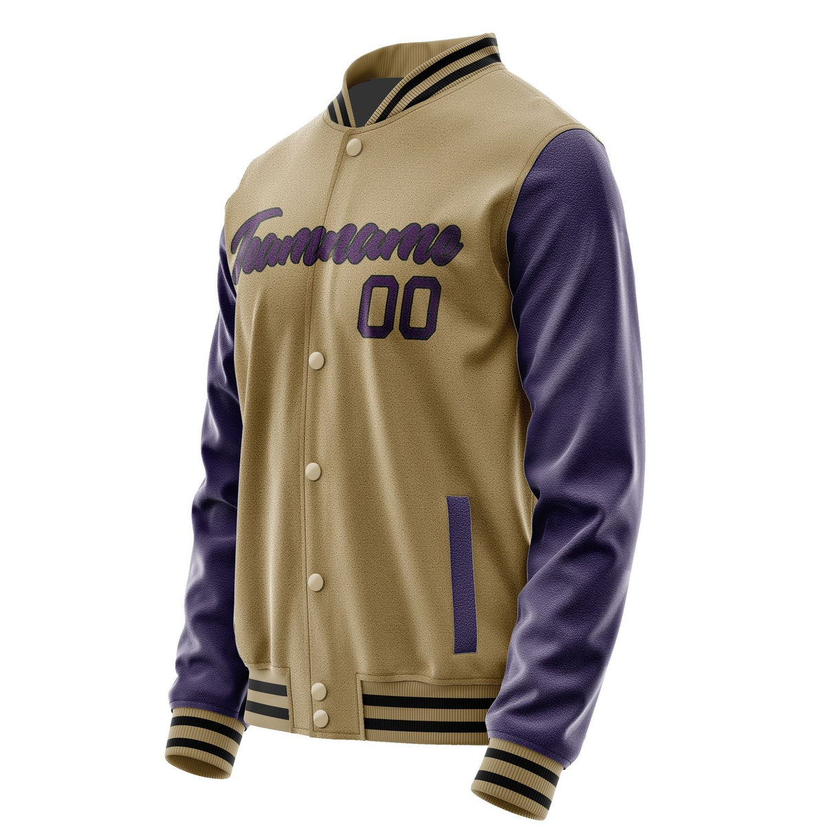 Custom Light Khaki Purple Jacket JA2525072517B21707